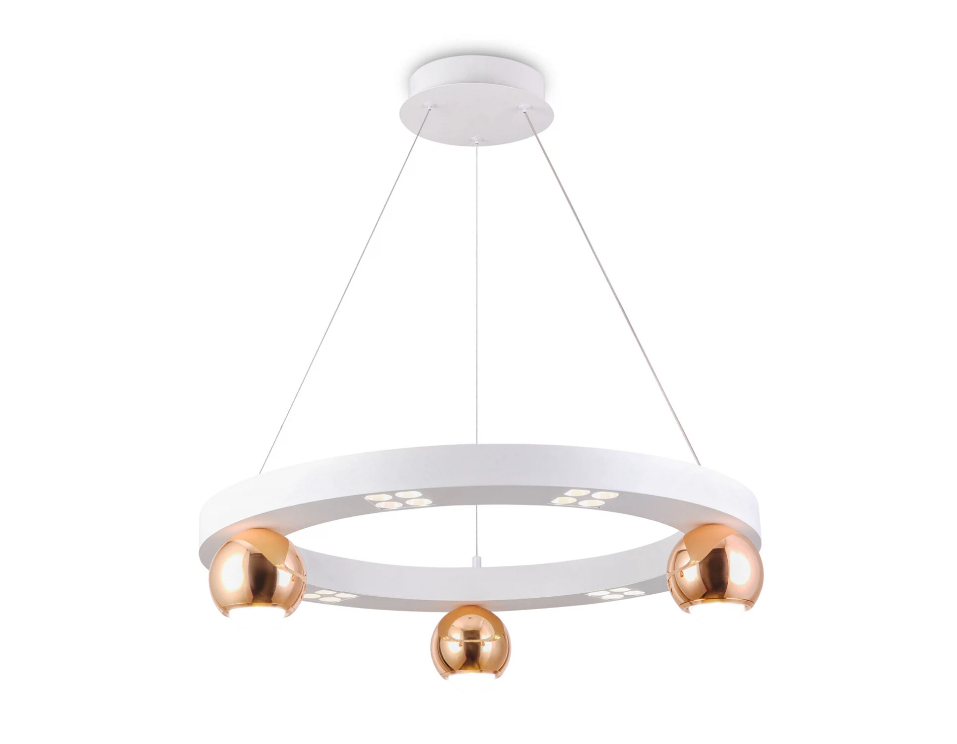 Изображение товара Люстра подвесная светодиодная FL5959 AMBRELLA LIGHT белый/золото 4200K 32W D600*1200 (Без ПДУ)
