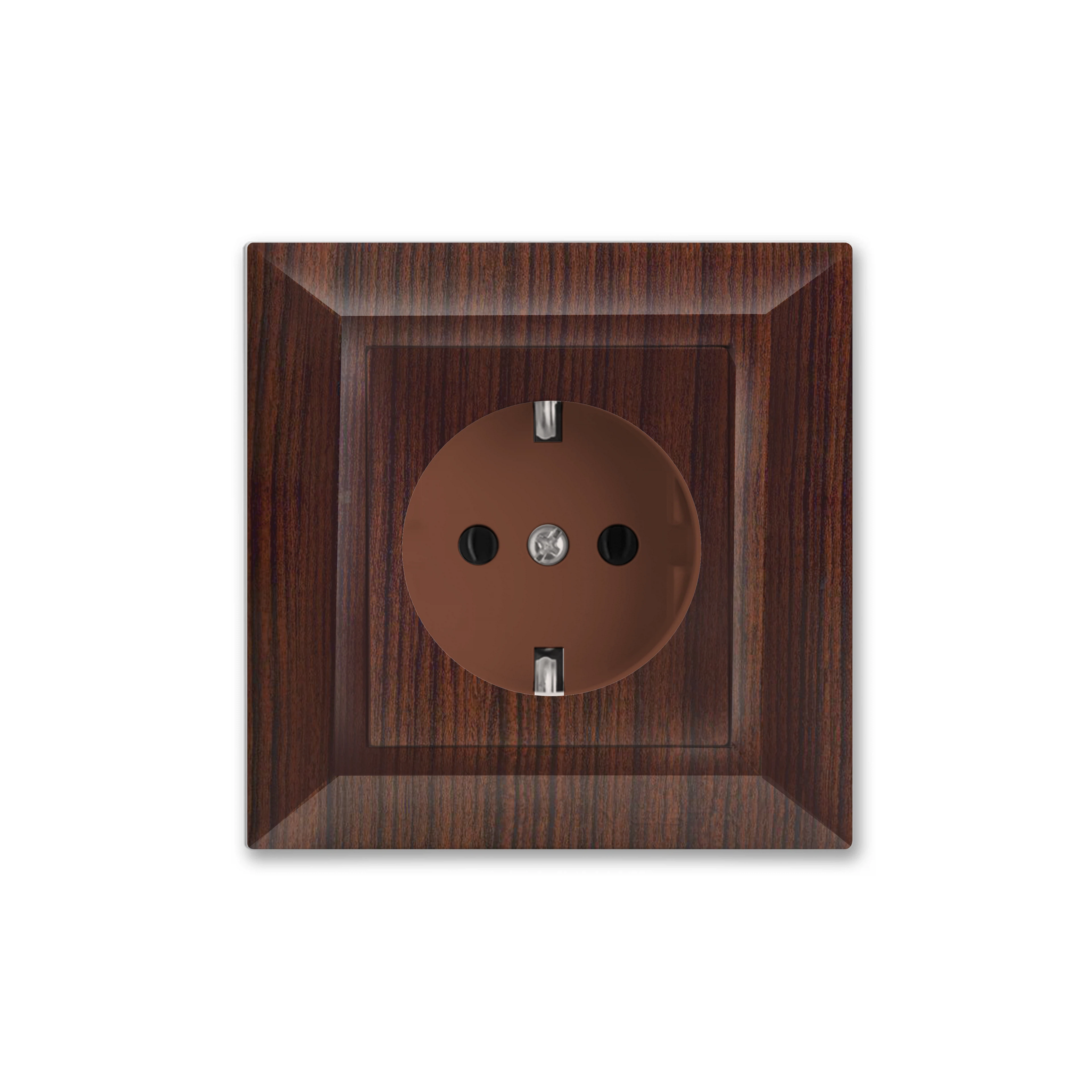 Изображение товара Розетка Vesta-Electric Roma Wood одинарная с заземлением