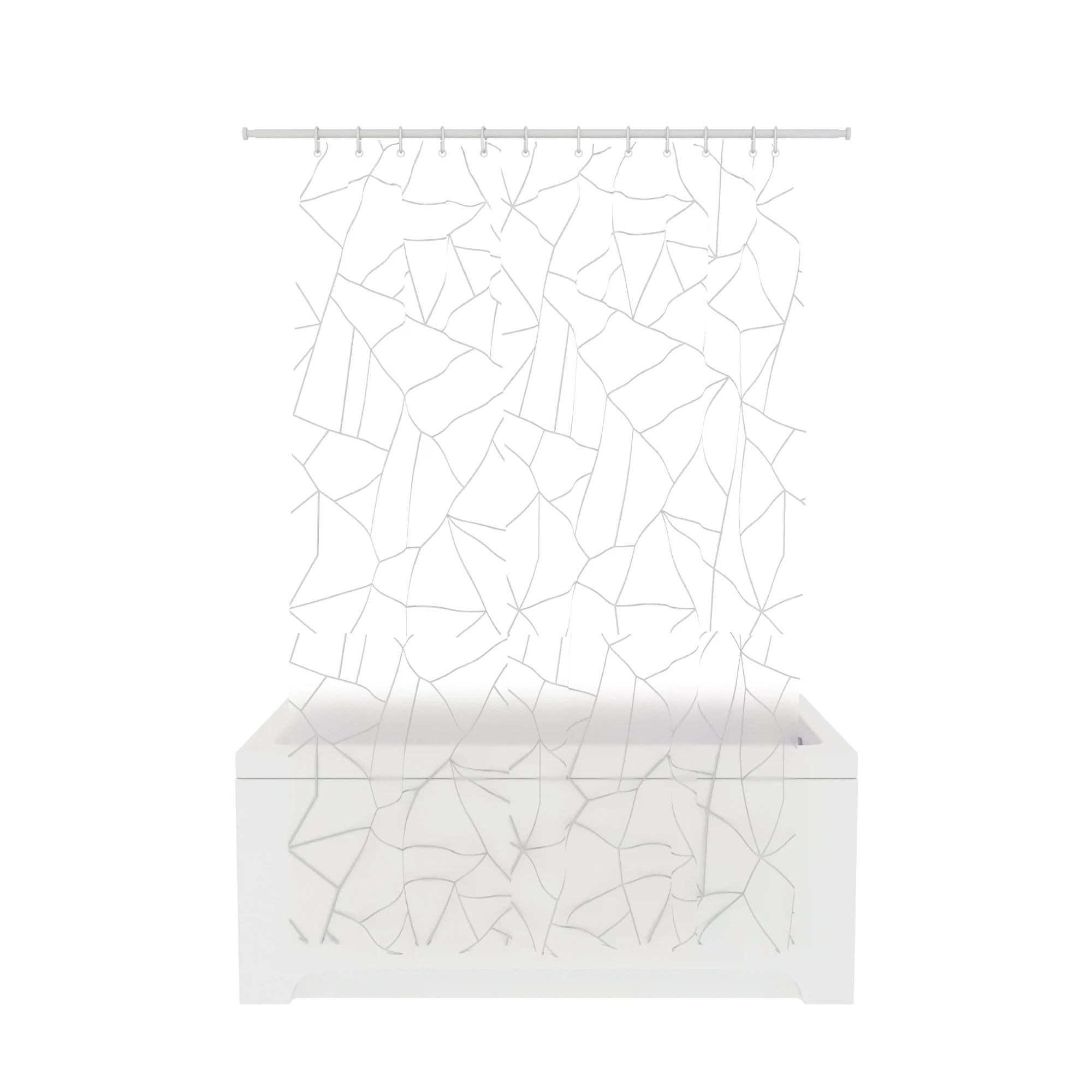Изображение товара Шторка для ванной PEVA SILVER GLASS 180x200 см с люверсами Fora