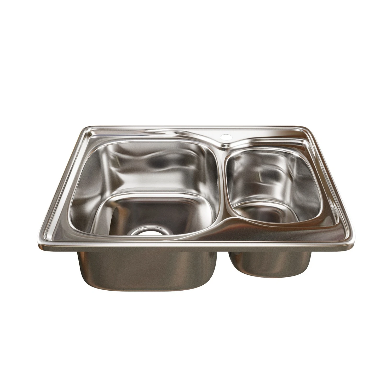 Изображение товара Мойка кухонная из нержавеющей стали 2-х чаш врезная 70х50 см Mixline