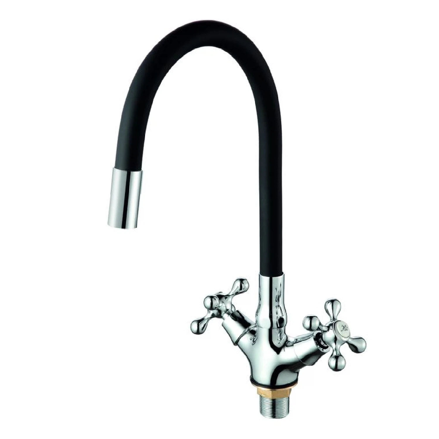 Изображение товара Смеситель для кухни с гибким изливом D-Lin D153807-1, хром/черный