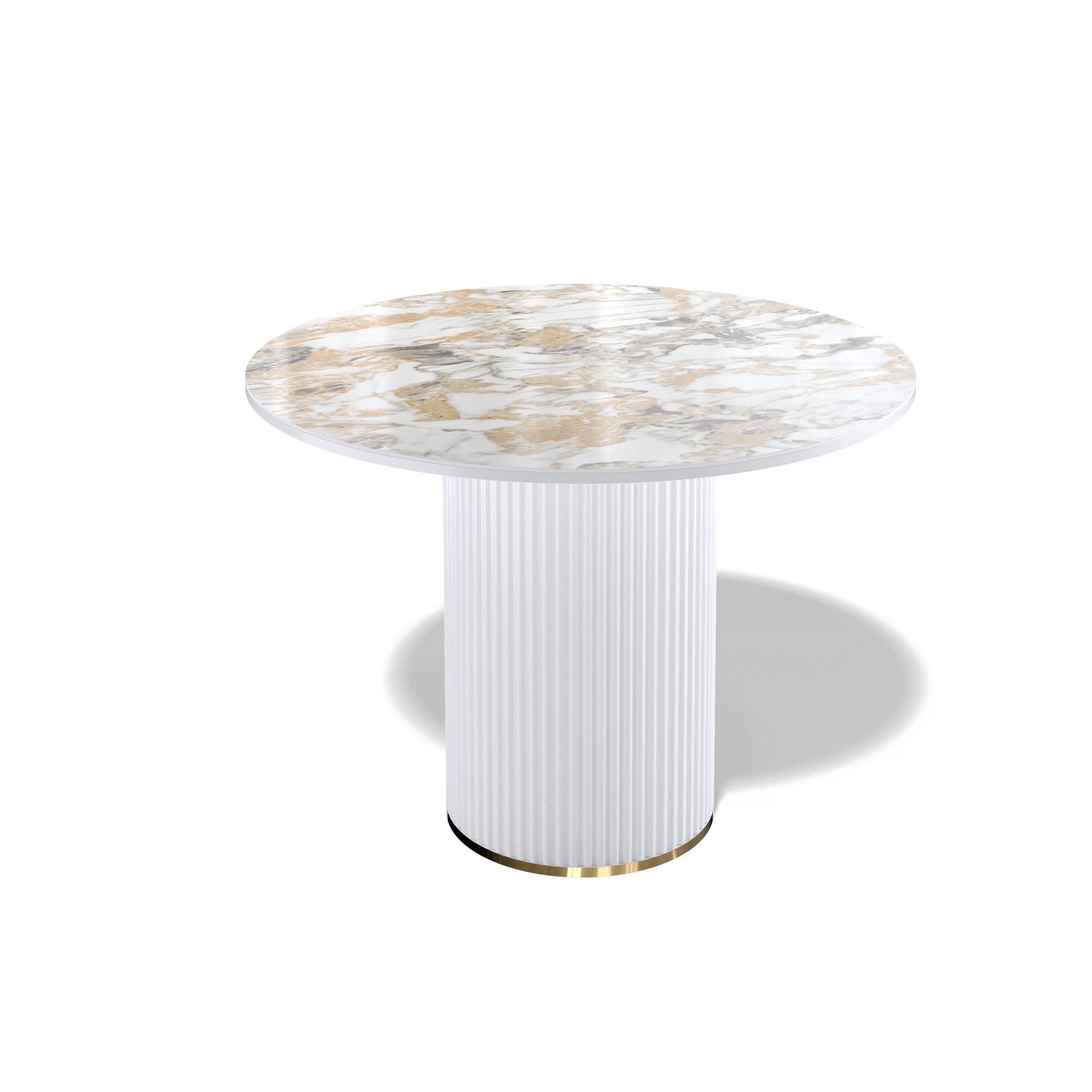 Изображение товара Обеденный круглый стол Kenner LD1000 белый керамогранит 100 см