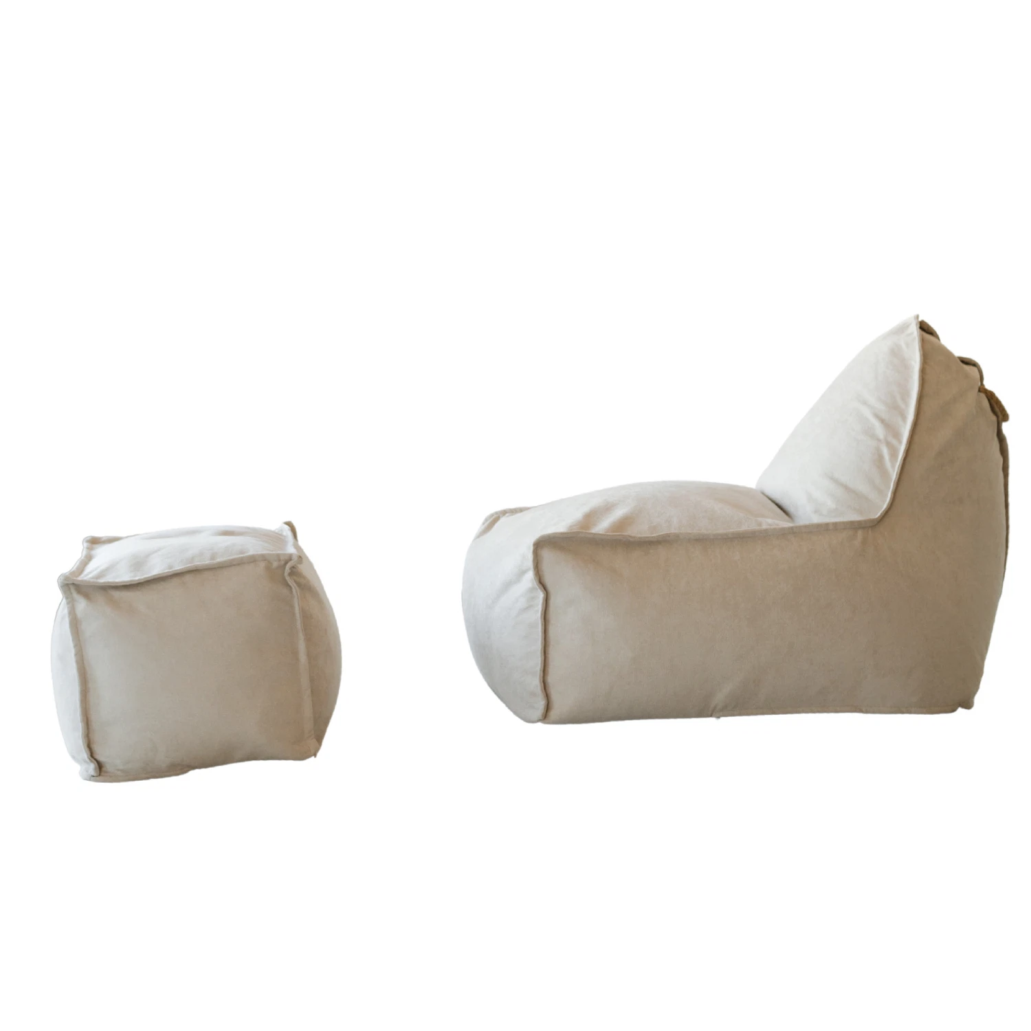 Изображение товара Кресло и пуф комплект Манхеттен из велюра с съемными чехлами