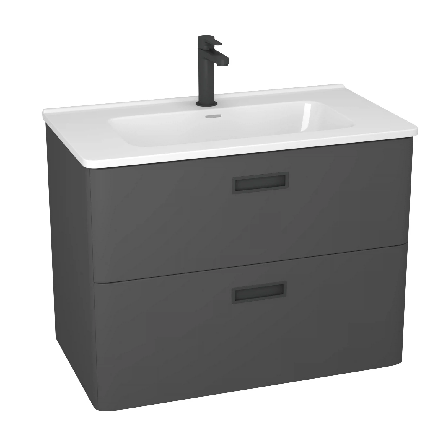 Изображение товара Подвесная тумба с раковиной Veneciana Tuscany графит матовый 810мм