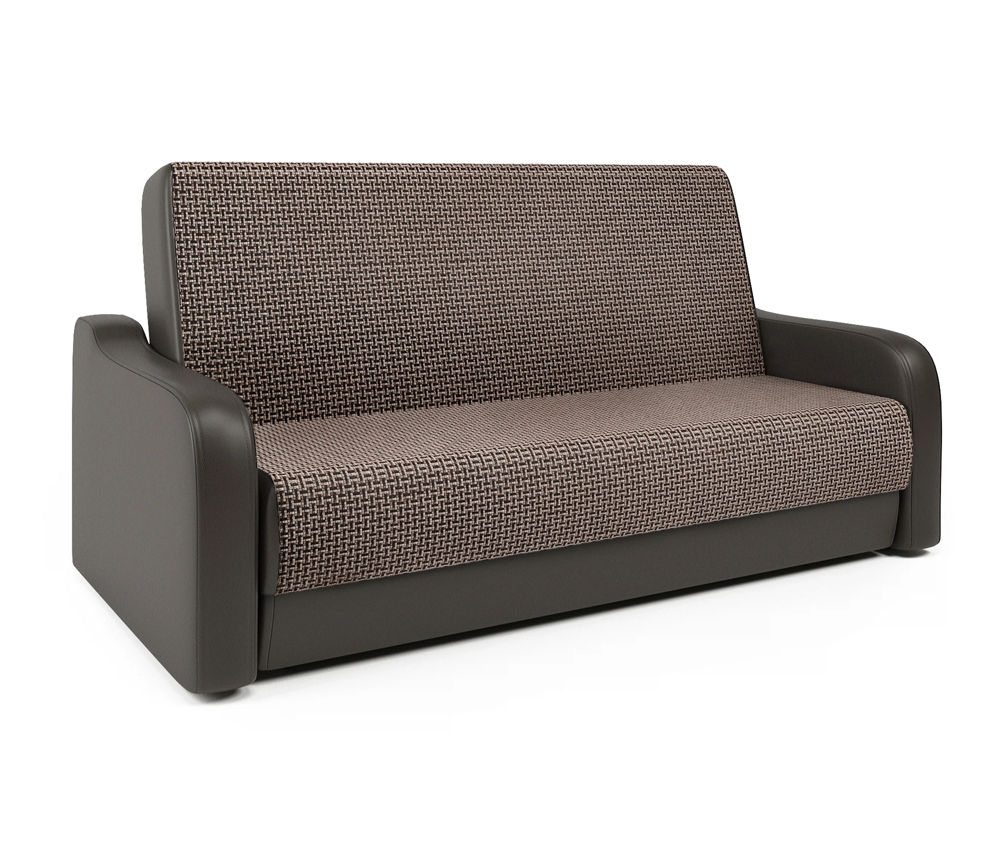 Изображение товара Диван-книжка Грант М 140 Корфу коричневый и экокожа шоколад