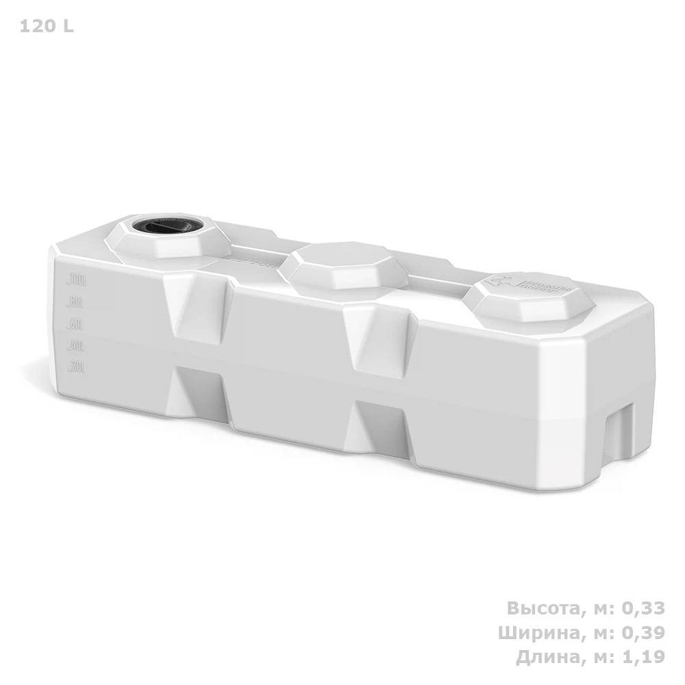 Изображение товара Емкость 120 литров Polimer Group для воды, пластиковая, белая, герметичная, Россия