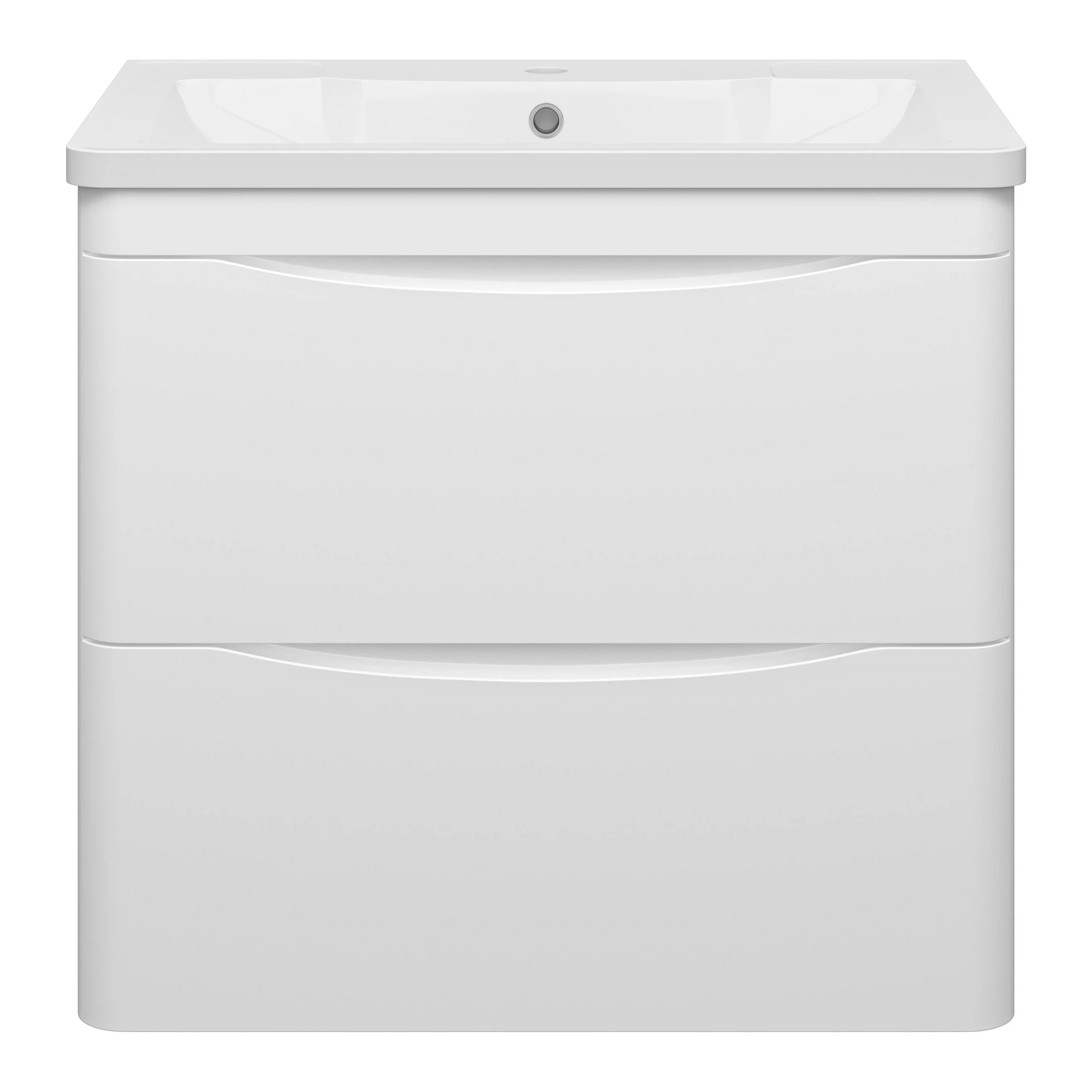 Изображение товара Подвесная тумба с раковиной Атлантик 70 из МДФ белый глянец современная мебель для ванной