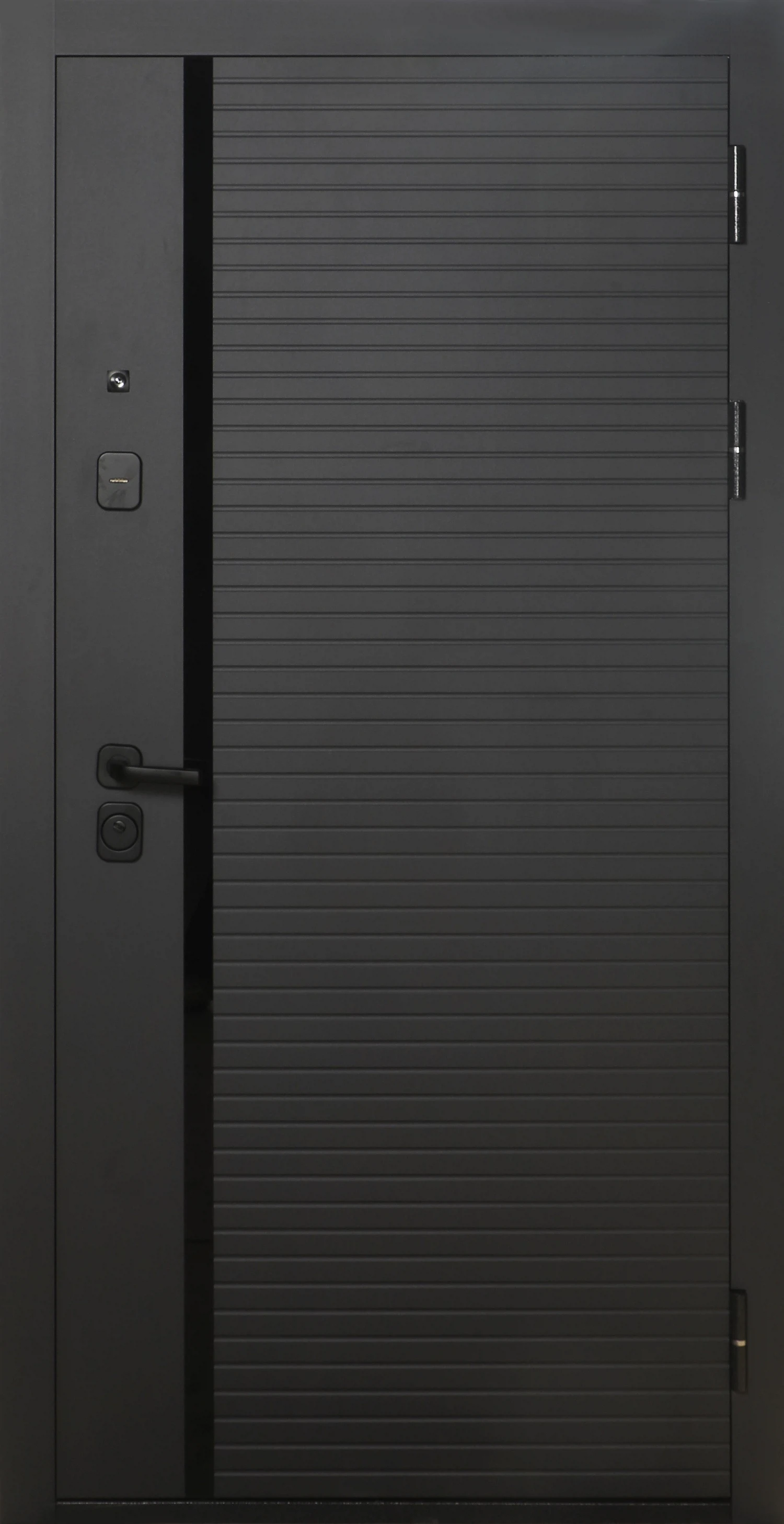 Изображение товара Стальная входная дверь 960х2050 мм серый графит/белый с ночной задвижкой