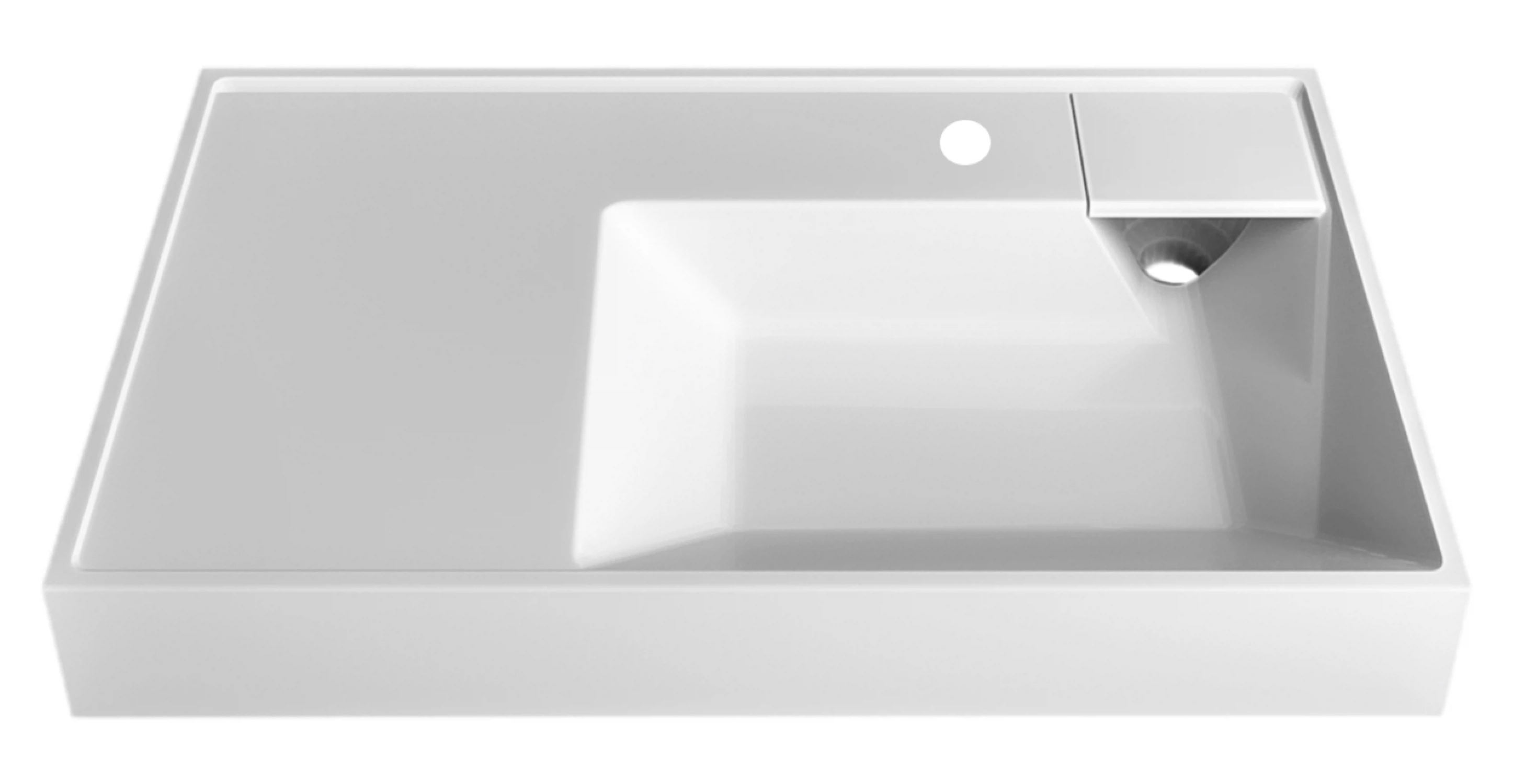 Изображение товара Раковина над стиральной машиной Vega 80 белая искусственный мрамор монтаж на тумбу или навесная