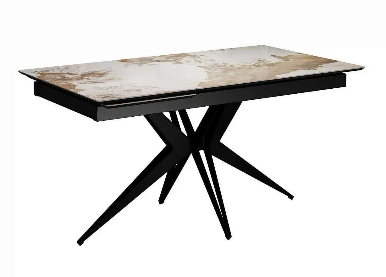 Изображение товара Стол DikLine DKS140 керамика PANDORA глянец, подстолье черное, опоры черные (2уп.)