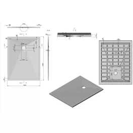 Поддон для душа Vincea из искусственного камня VST-4SR9012W, 1200х900х25, белый матовый