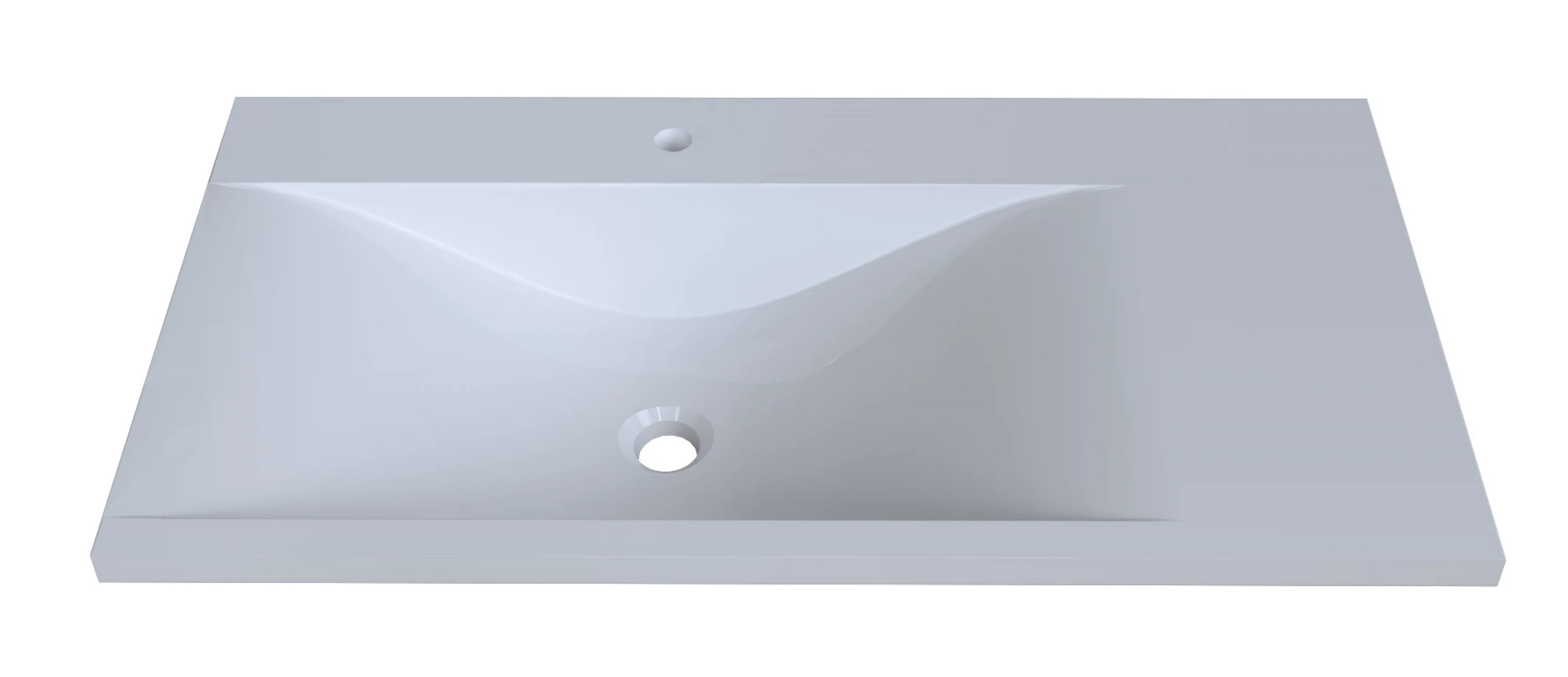 Изображение товара Раковина Pulsus 90 L из искусственного мрамора, белая, встраиваемая сверху