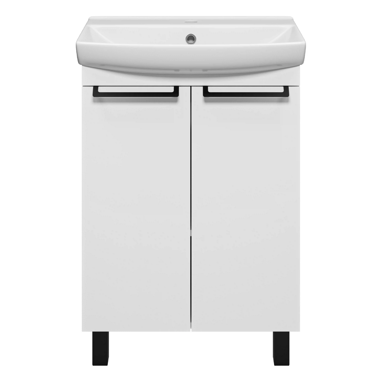 Изображение товара Тумба с раковиной Клермонт 60 напольная белая МДФ ЛДСП Россия