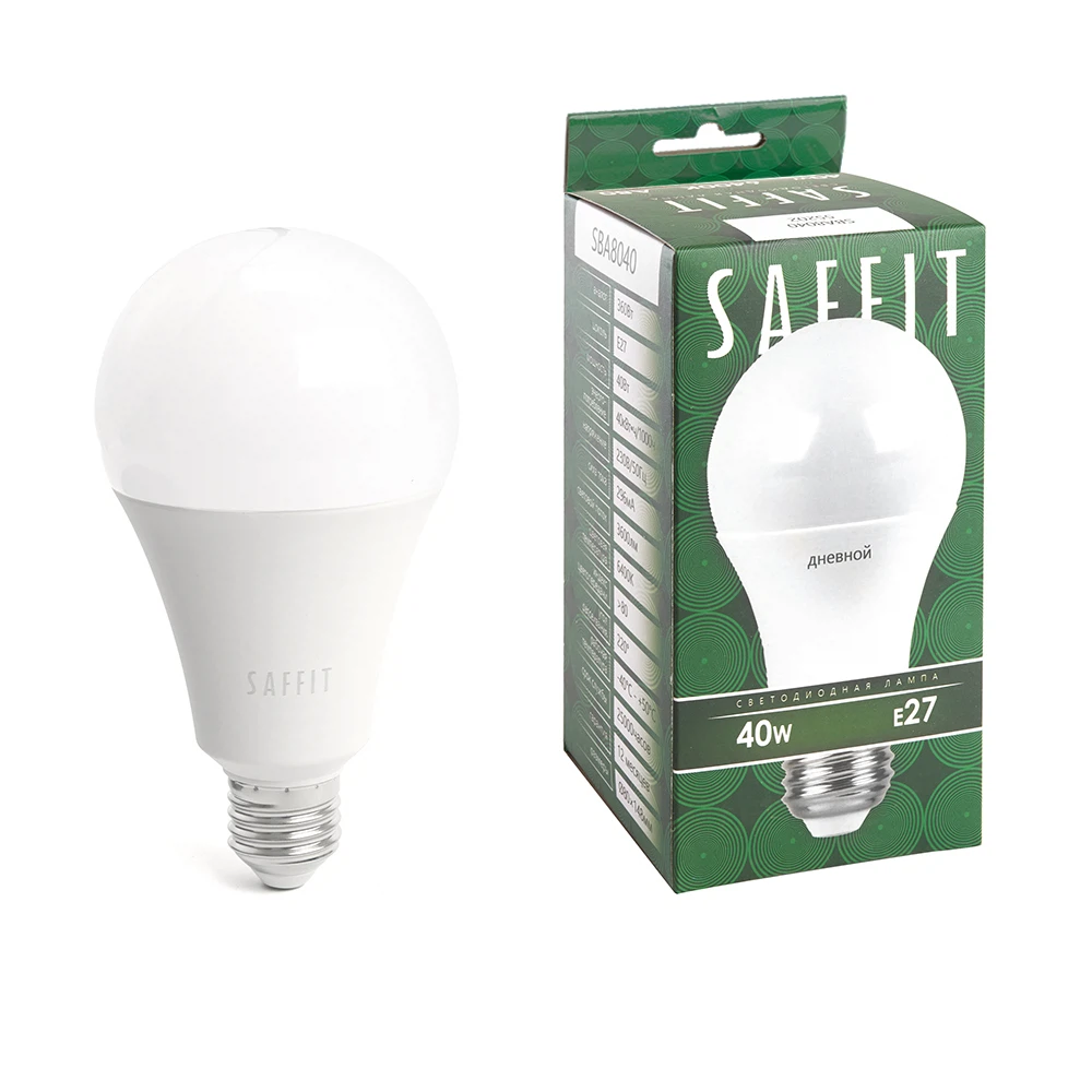 Изображение товара Светодиодная лампа SAFFIT Шар E27 40W холодный свет 6400K