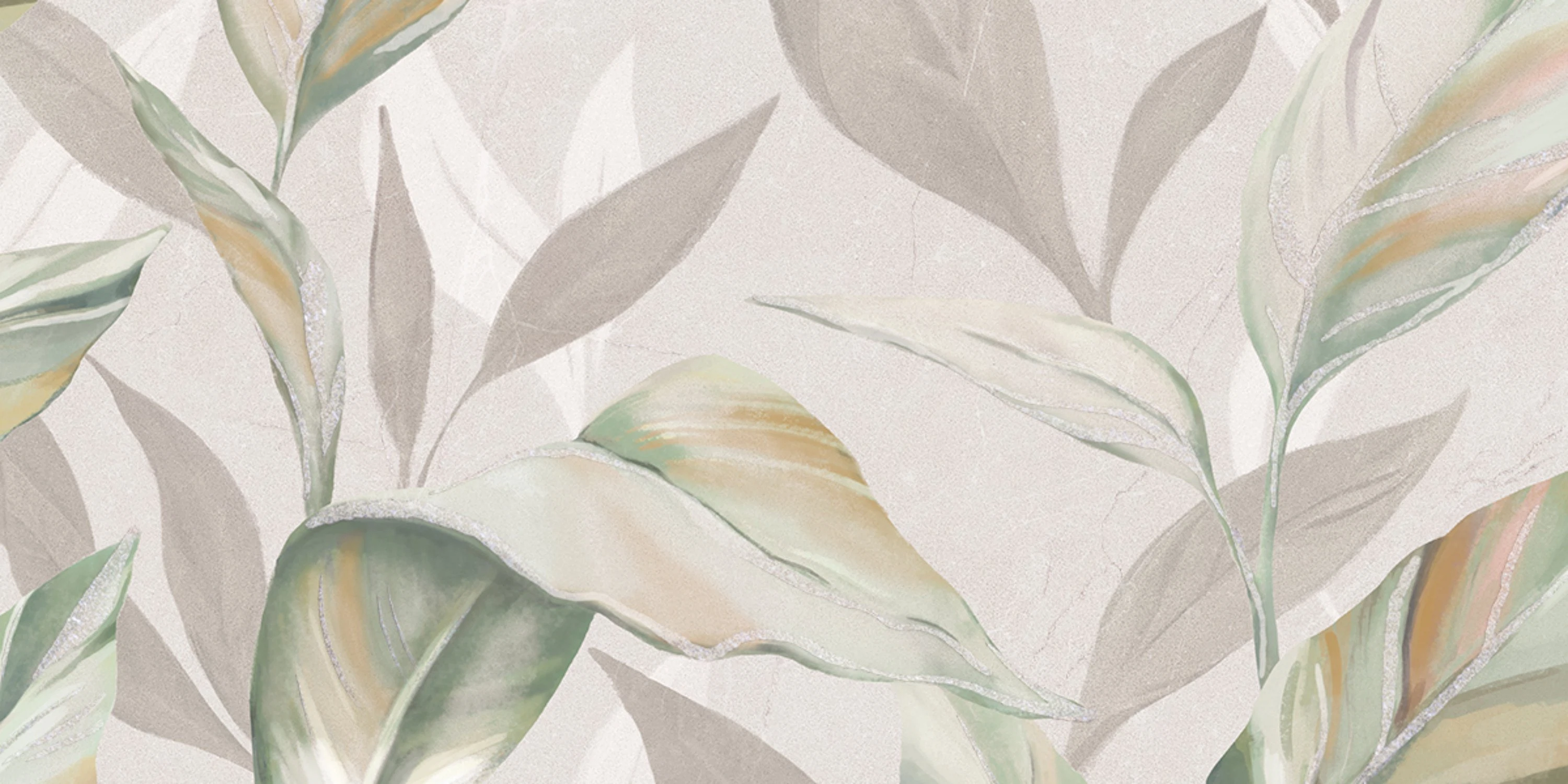 Изображение товара Декоративная настенная плитка EBRI FOLIAGE 2 31,5x63 см, серо-зеленый рисунок