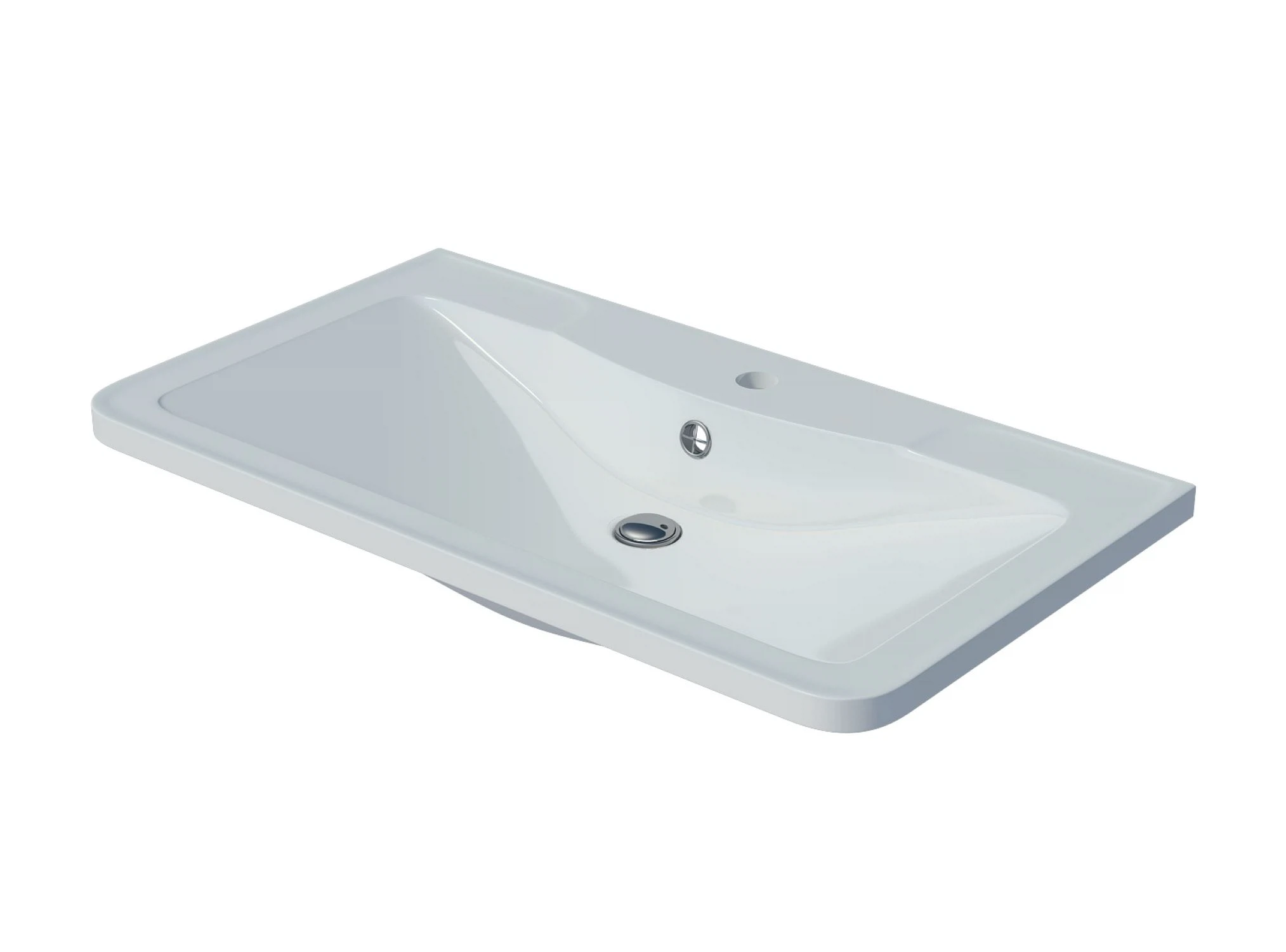 Изображение товара Раковина встраиваемая сверху для ванной комнаты Madera Adel 80 белая искусственный мрамор