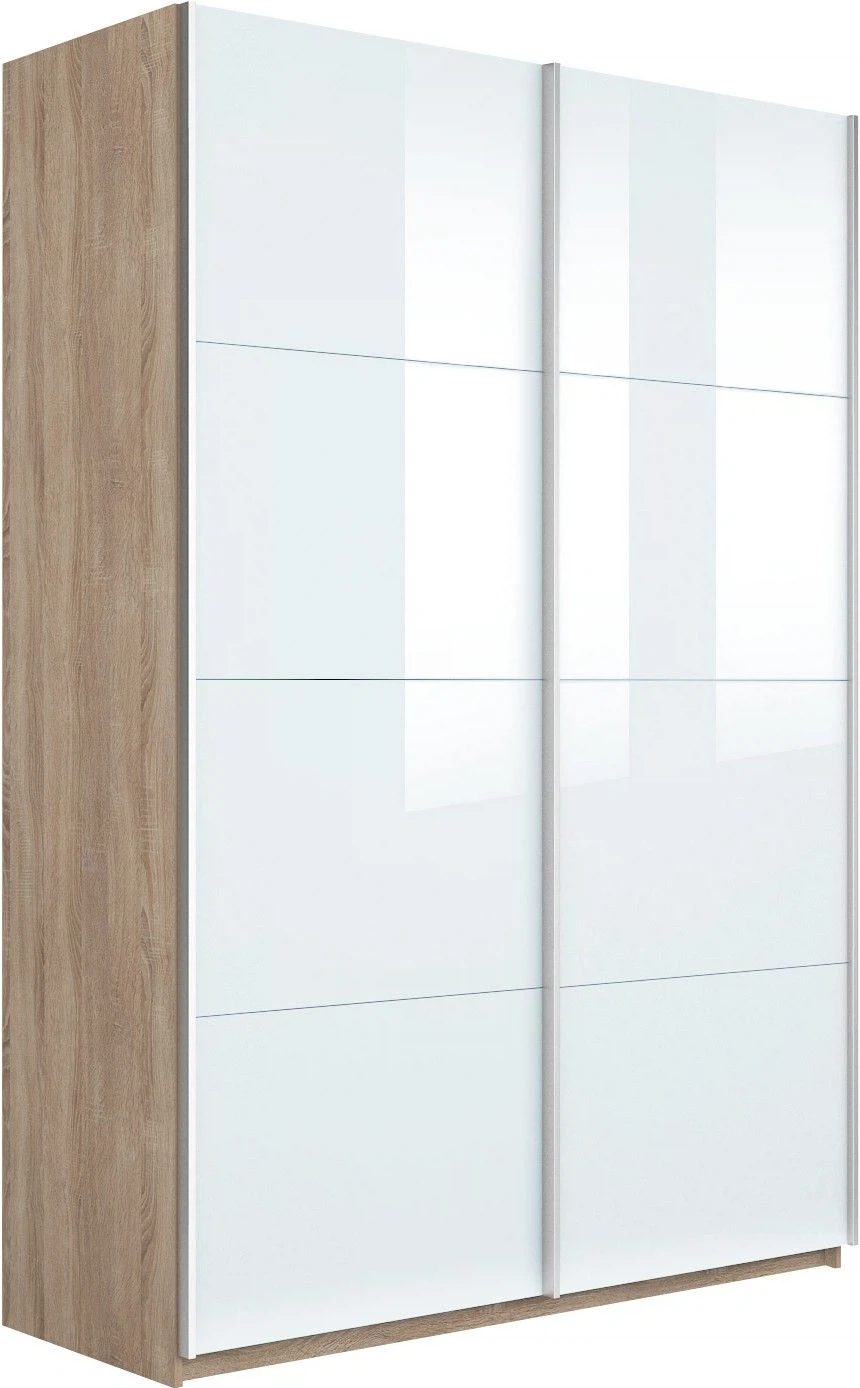 Изображение товара Шкаф-купе двухдверный Прайм с белыми стеклами 140х57х230 см