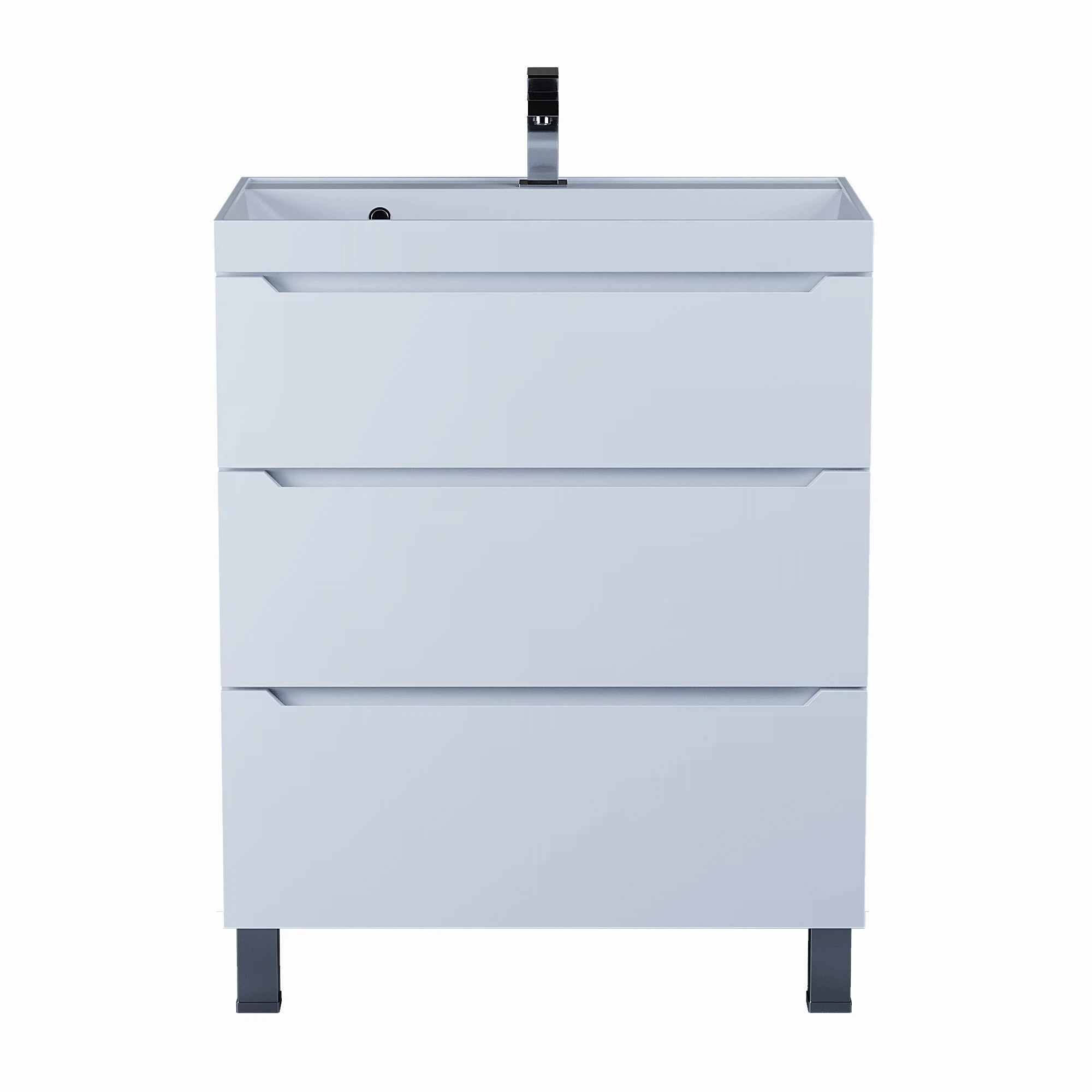 Изображение товара Напольная тумба под раковину Uperwood Tanos 70х45 см белая с 3 ящиками