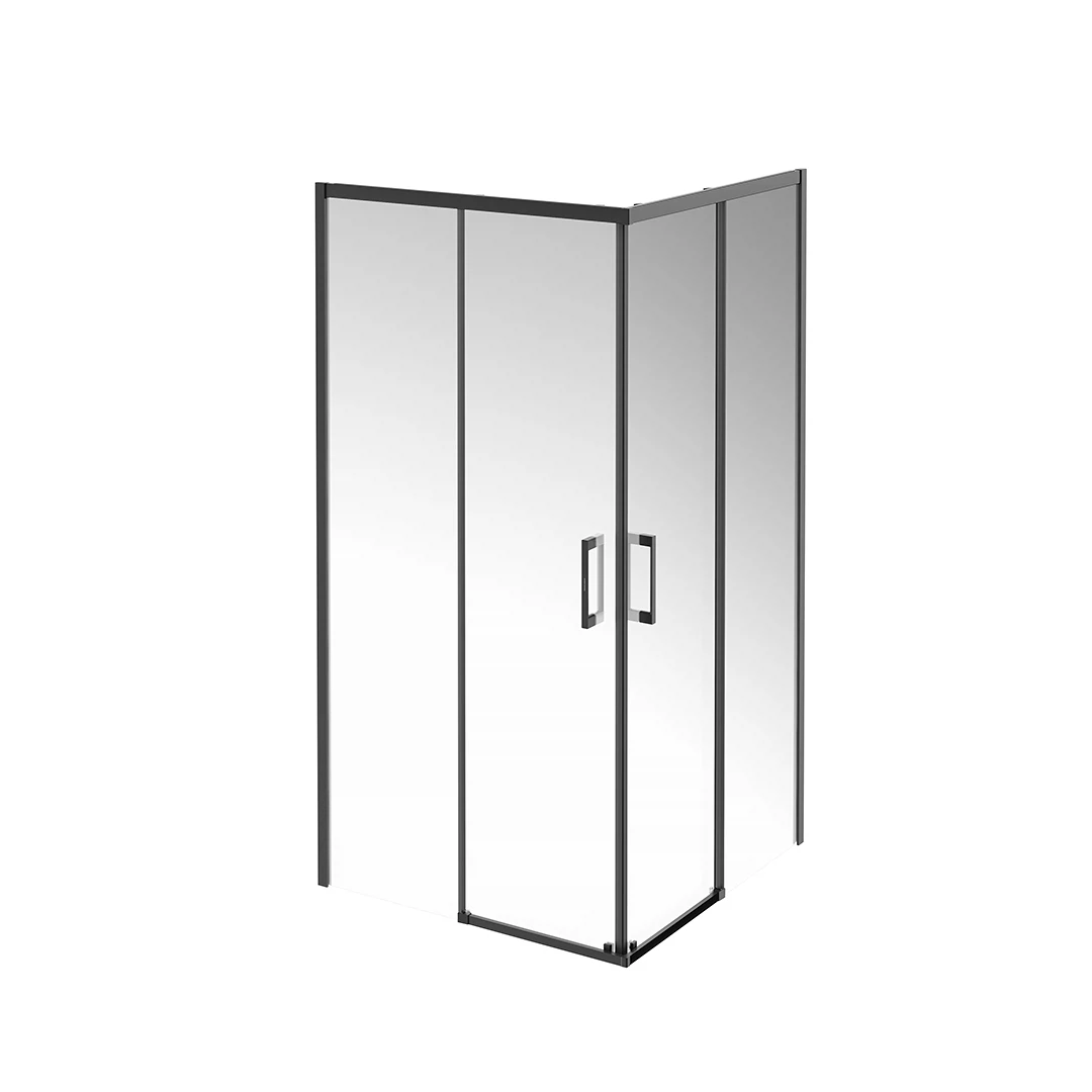 Изображение товара Душевой уголок Vetro/Ветро, раздвижной, квадратный, 100х100х195, матовый черный Kerama Marazzi арт. VE.100.SSD.BLK.M