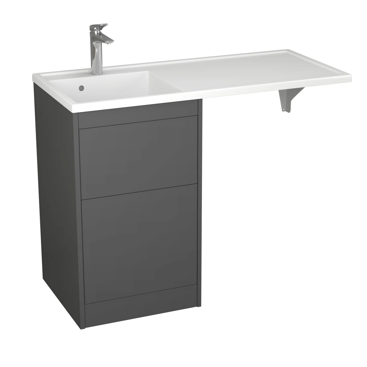 Изображение товара Тумба Торре 45 с умыв. Маджента 1100 левая под стир.маш., с 2-мя ящ., графит (54513/6120)