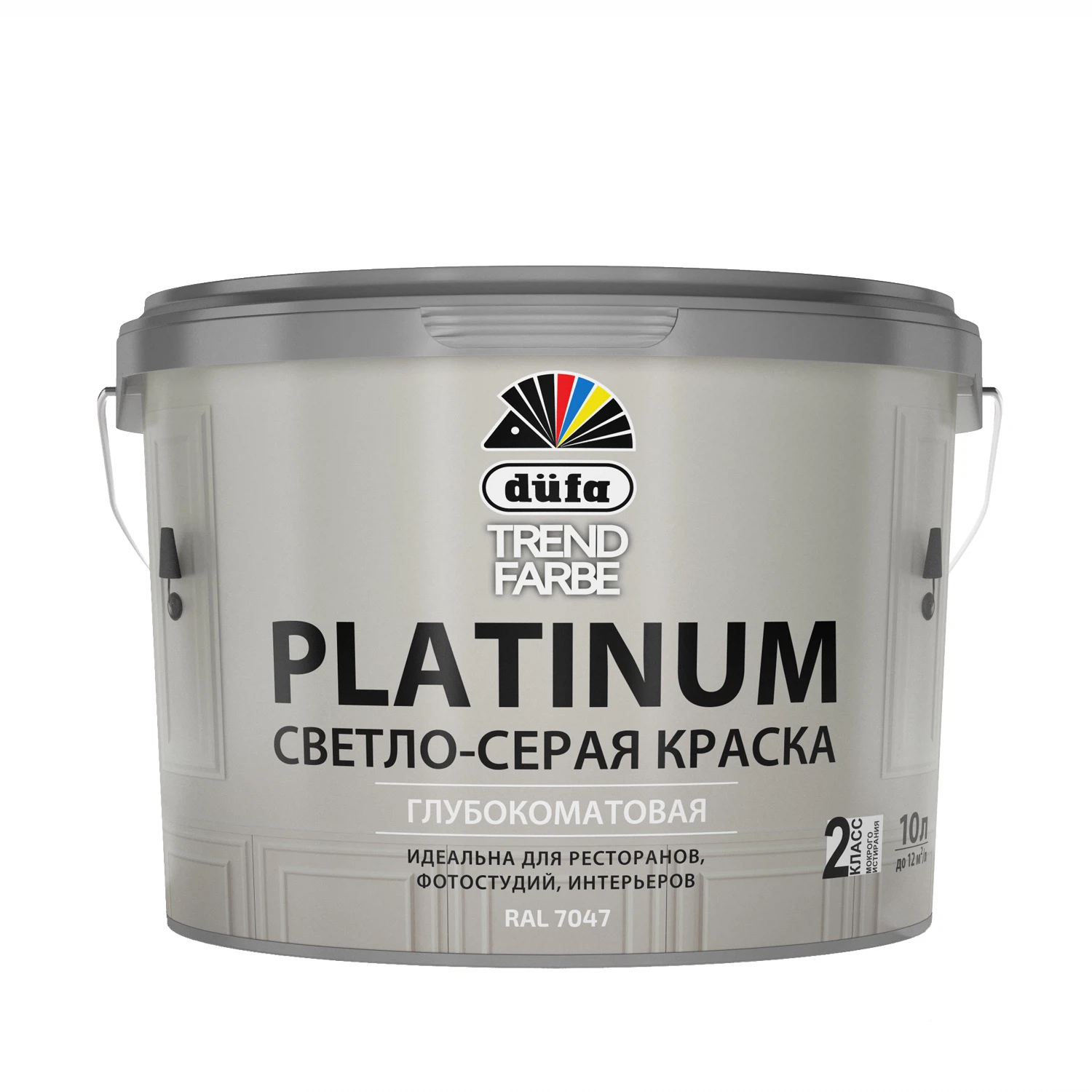 Изображение товара "Dufa" ВД краска TREND FARBE PLATINUM, RAL 7047 (светло-серая) 10л