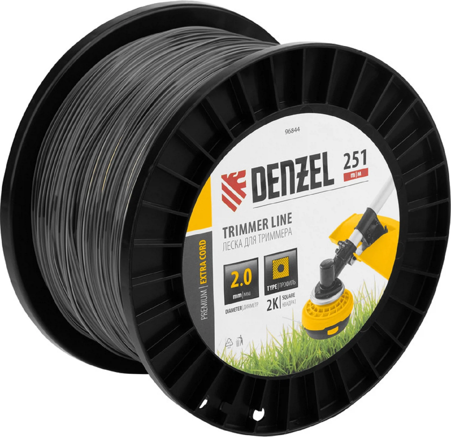 Изображение товара Леска для триммера Denzel EXTRA CORD 96844 2мм х 251м