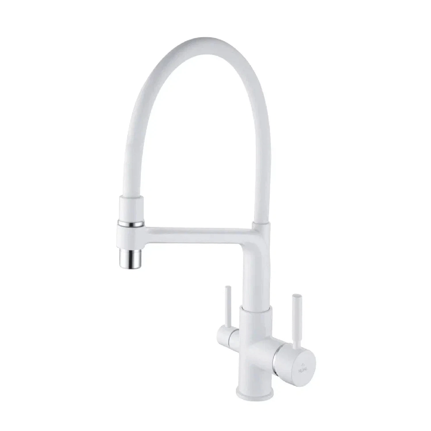 Изображение товара Rose R658C - смеситель для кухни с гибким изливом и встроенным краном воды, белый