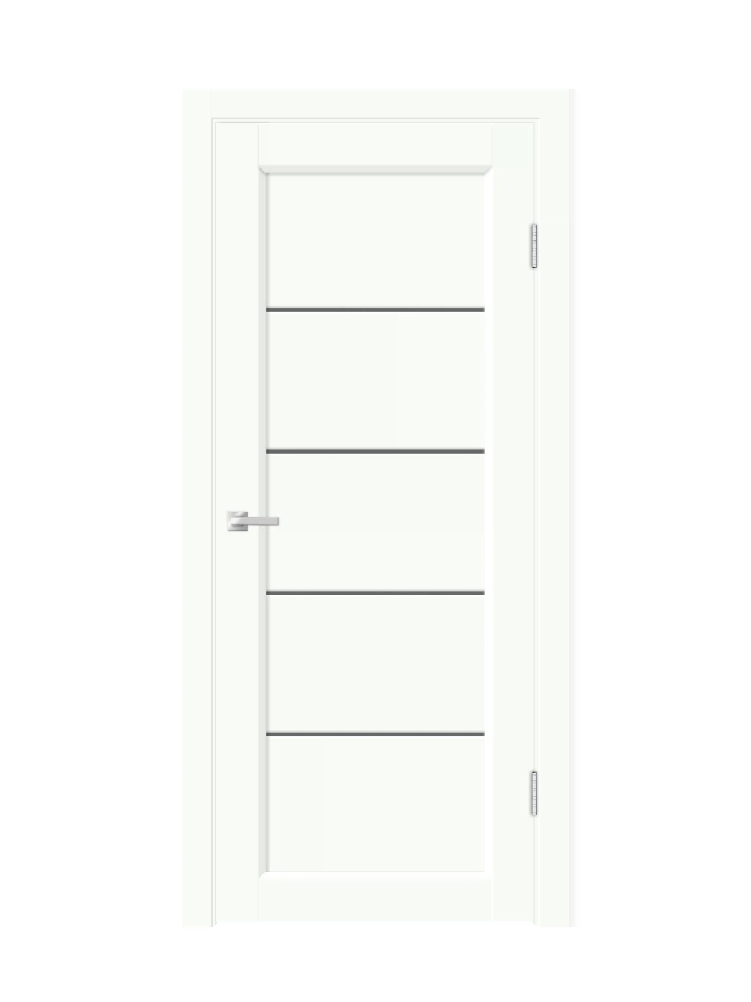 Изображение товара Межкомнатная дверь EMALUX STYLE 1 со стеклом и без притвора белый Опал, 900x2000 мм