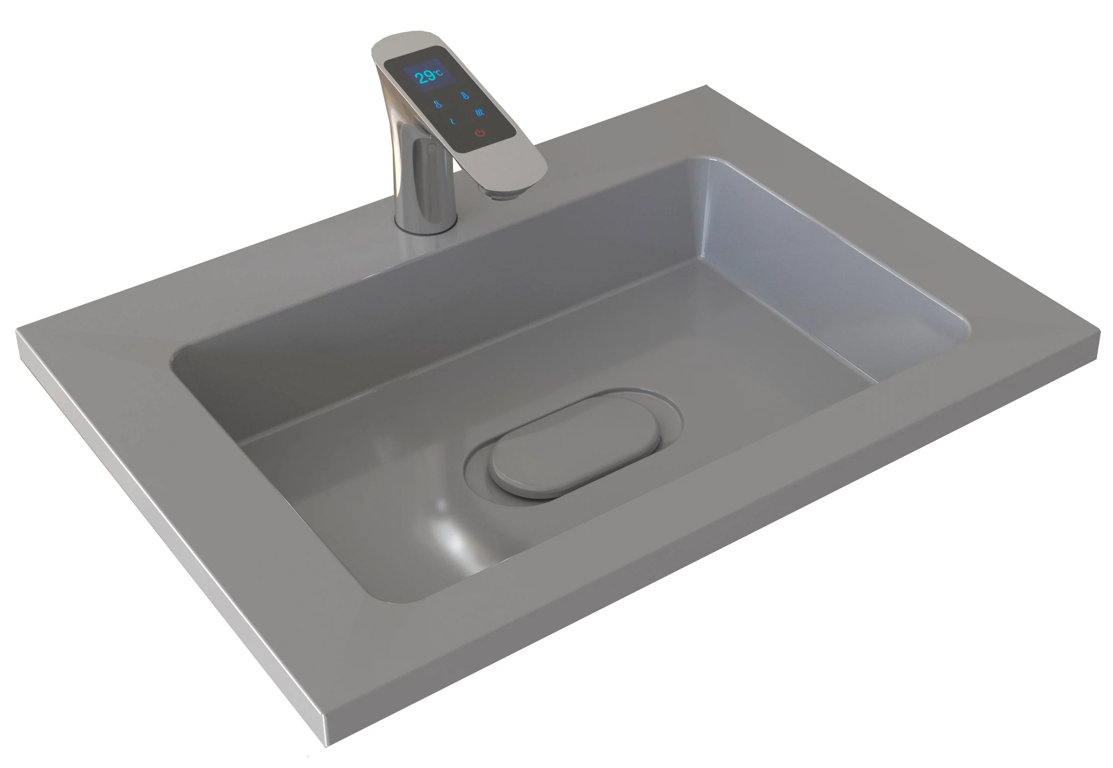 Изображение товара Раковина Мурал 65, серая Stella Polar, 620*445*125 мм, белая, SP-00001727