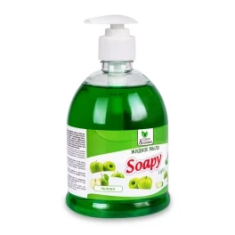 Жидкое мыло "Soapy" эконом "яблоко" с дозатором 500 мл. Clean&Green CG8062