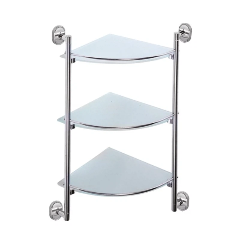 Изображение товара Полка стеклянная угловая Haiba HB1907-3, хром