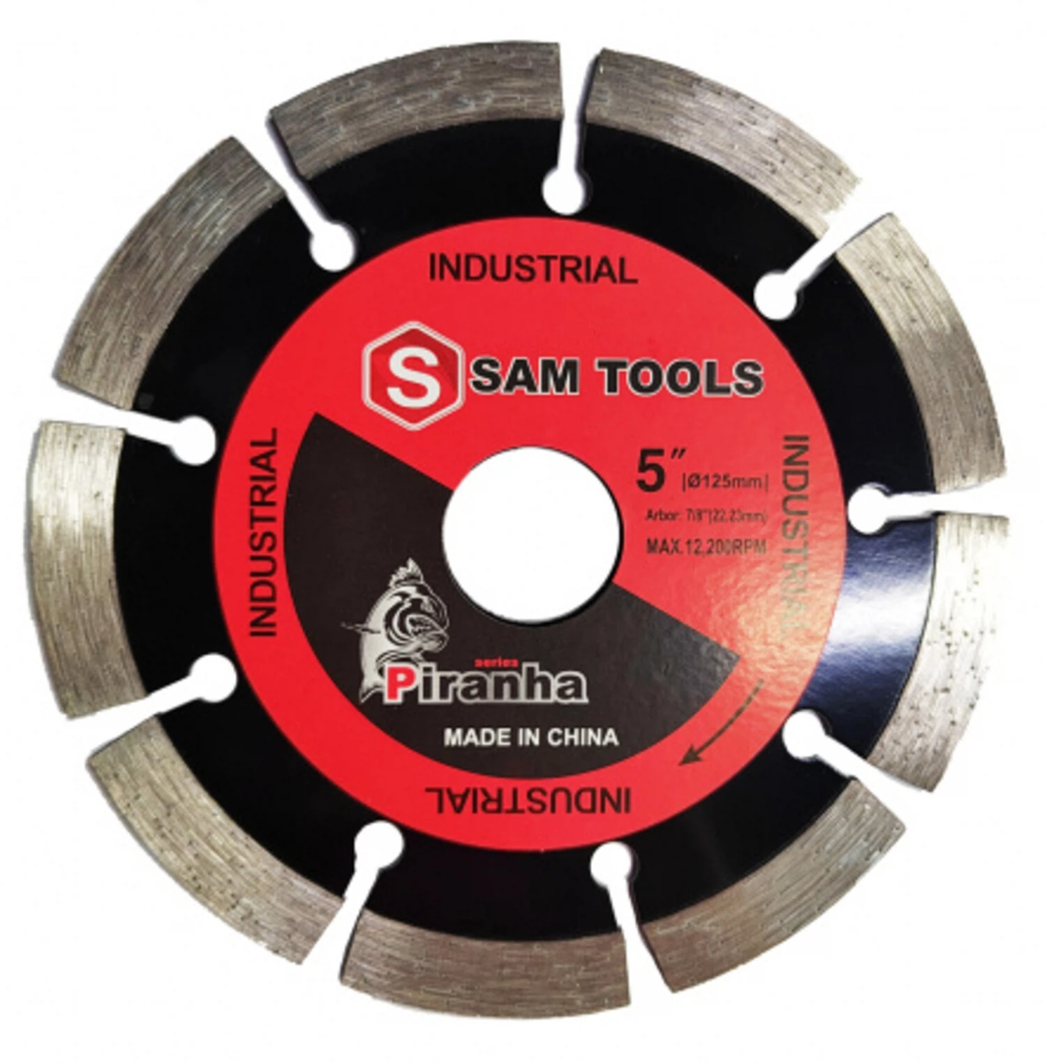 Изображение товара Диск алмазный отрезной по бетону сегментный 125х10Нх22,23 мм PIRANHA "S"