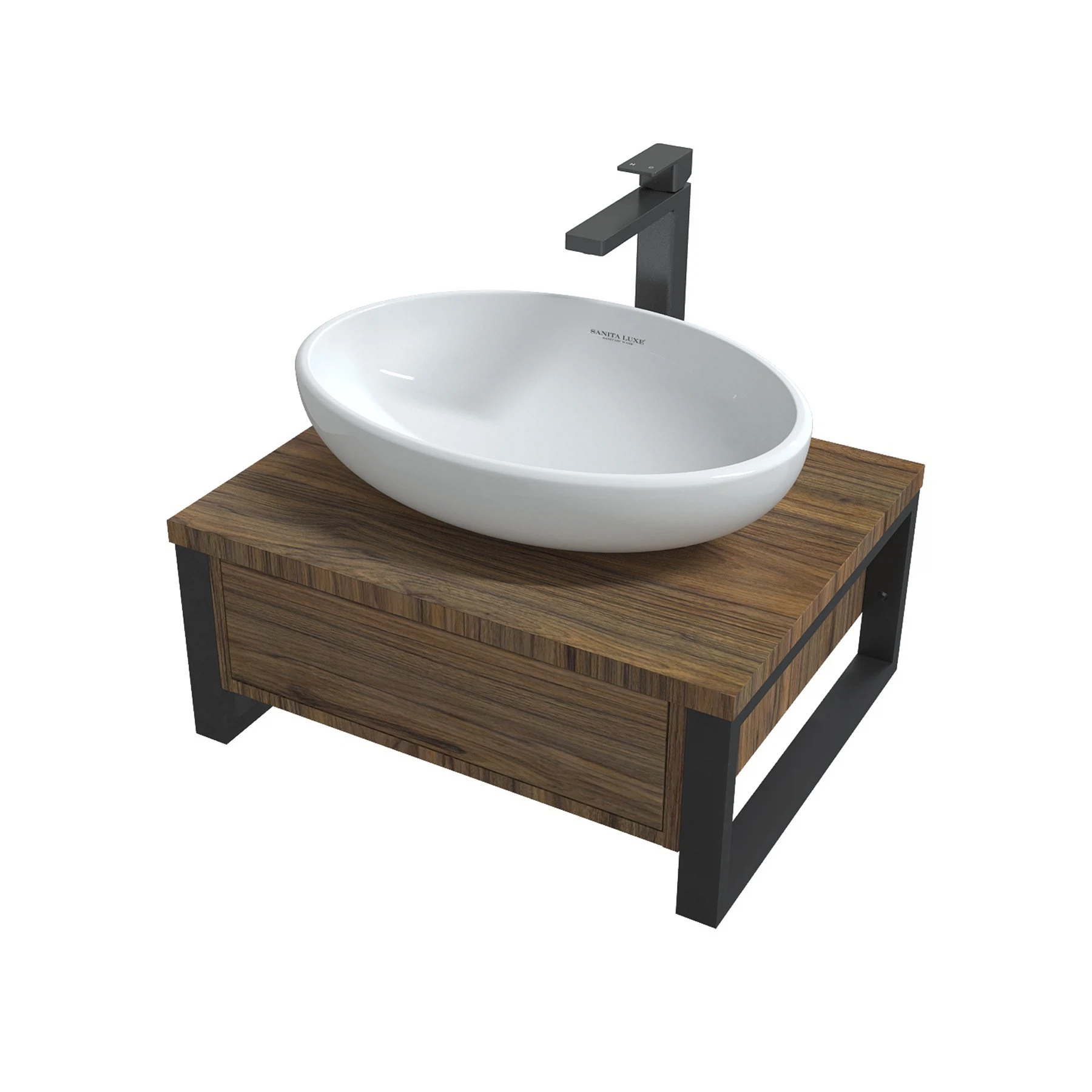 Изображение товара Тумба в ванную 1Marka GRUNGE LOFT 60П 1в.я Подвесная цвет Орех Ц0000031986