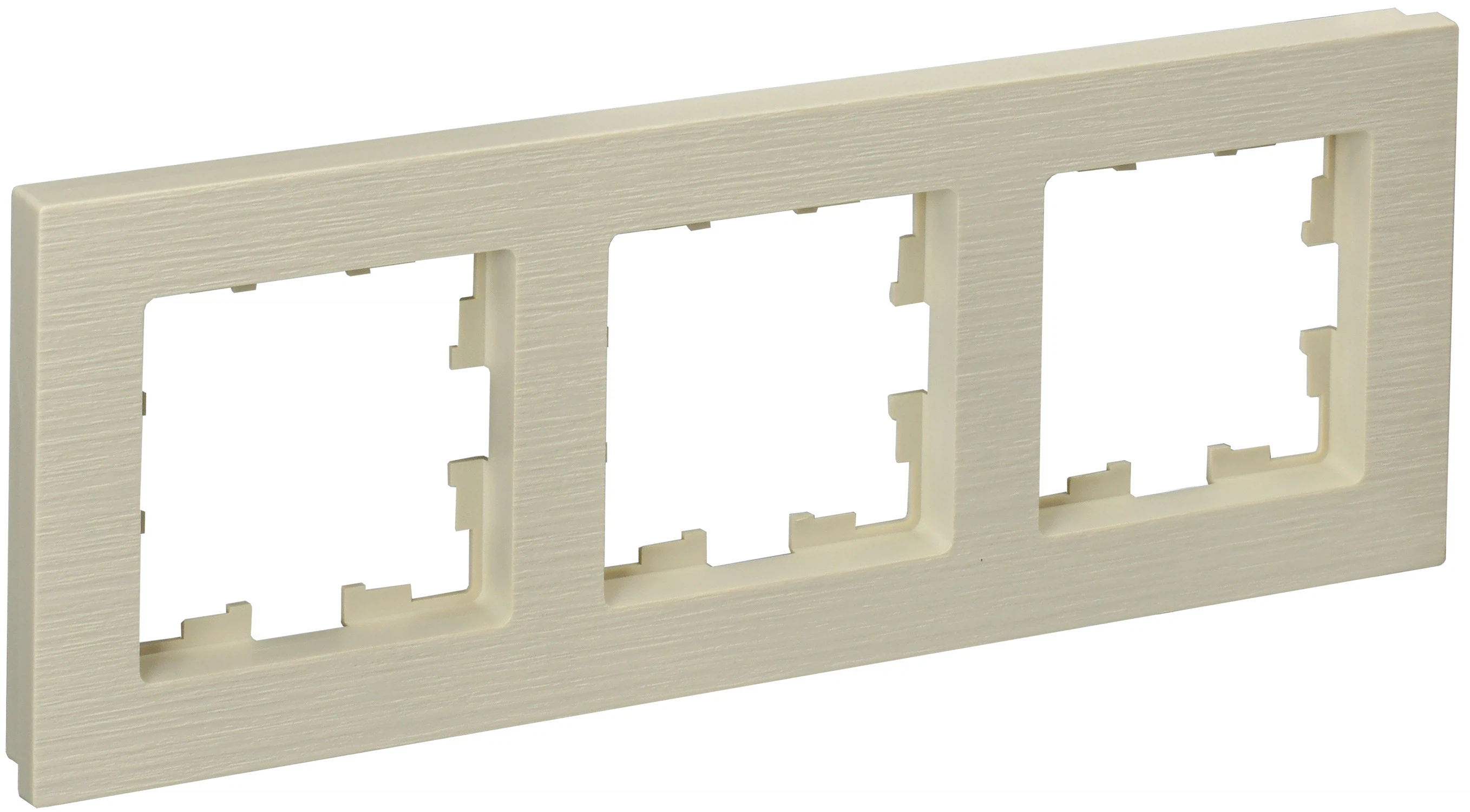 Изображение товара Рамка IEK BRITE DECOR Бежевый рифленый 3-м РУ-3-Бр.