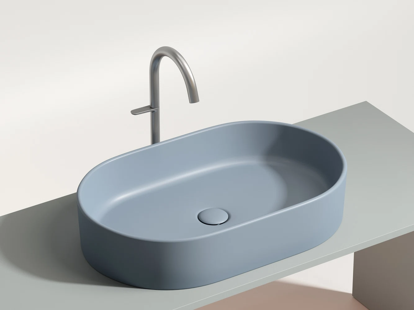 Изображение товара Умывальник чаша накладная овальная (цвет Серо-x