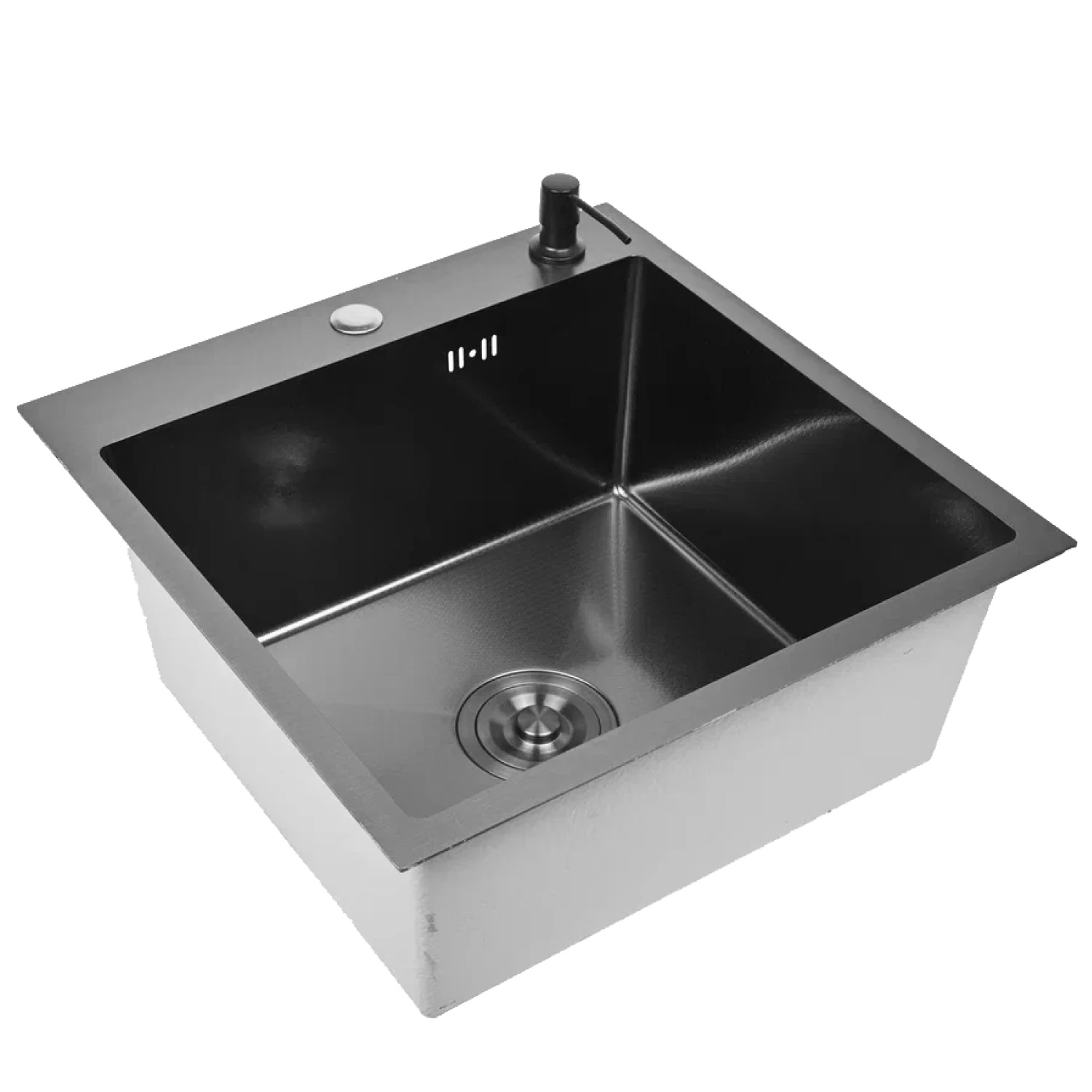 Изображение товара Кухонная мойка из нержавеющей стали WISENT WGS35050F графитовая с PVD покрытием