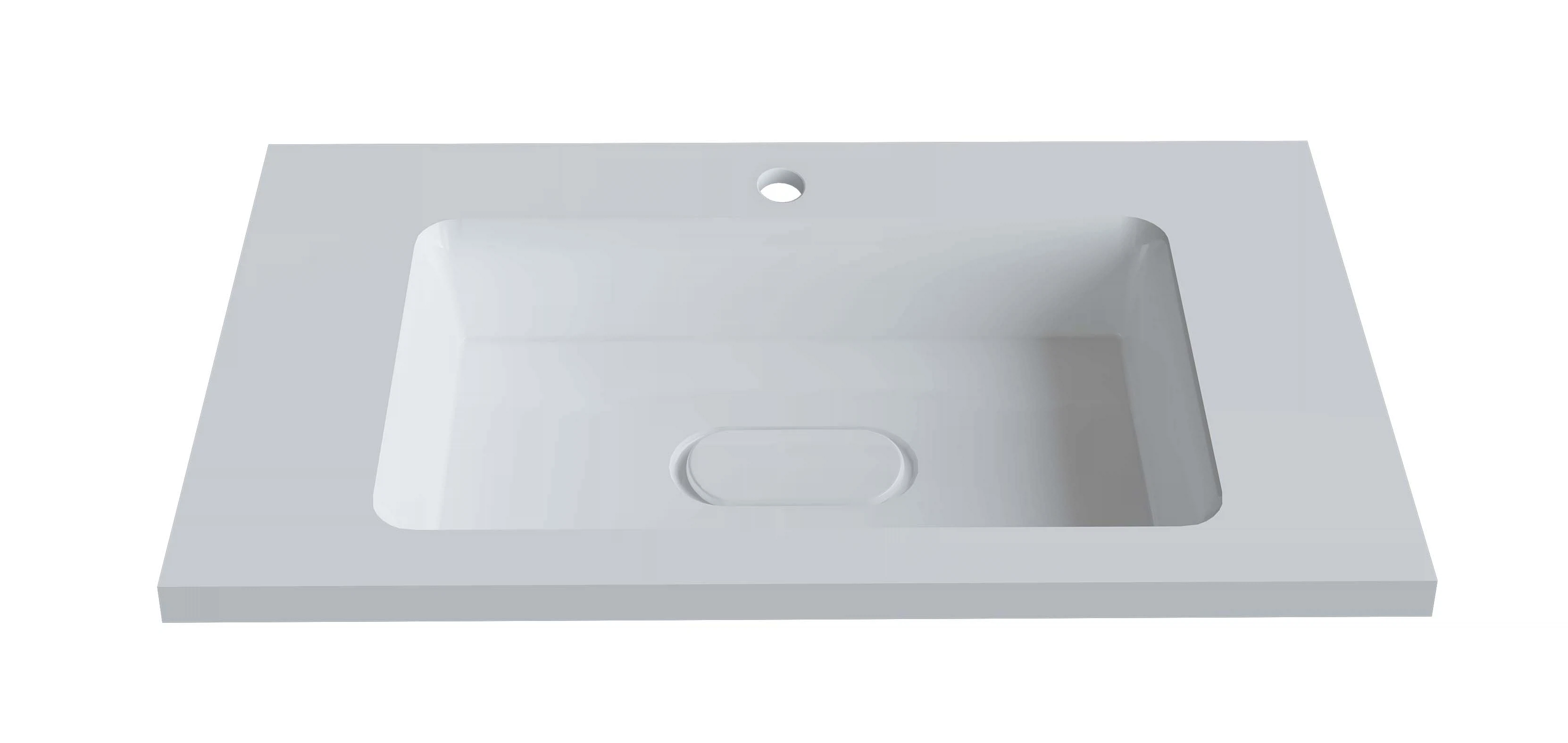 Изображение товара Раковина Modul 80 из искусственного мрамора для ванной комнаты, белая, встраиваемая