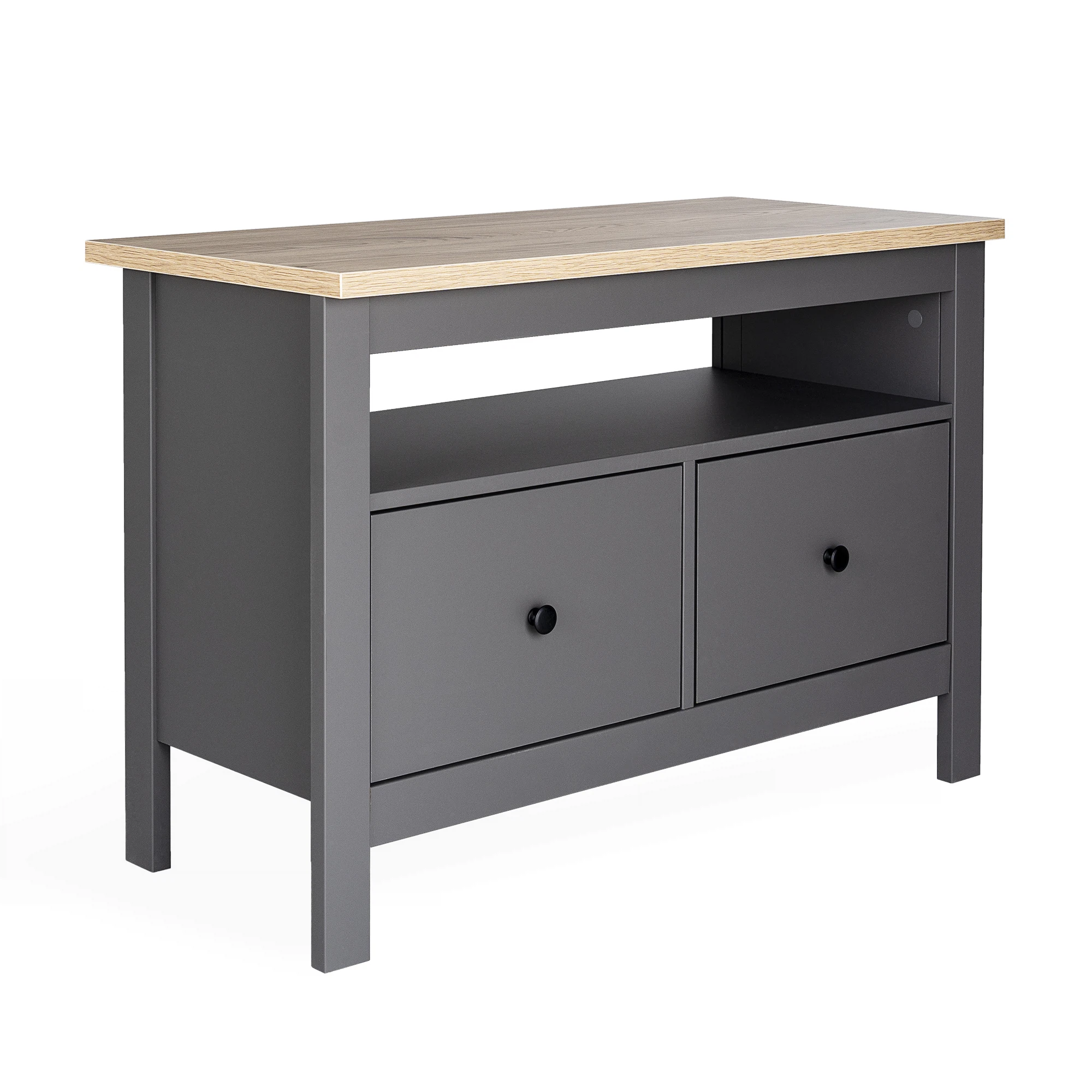 Изображение товара ТВ тумба САГА 2 ящика 90 см серый ясень стиль Прованс