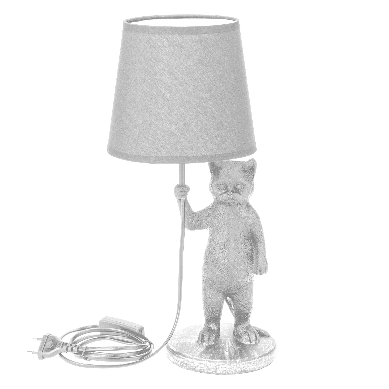 Изображение товара Светильник декоративный настольный МОБИ "Кот с зонтом" , с цоколем Е14, 40 Вт, цвет белый REXANT