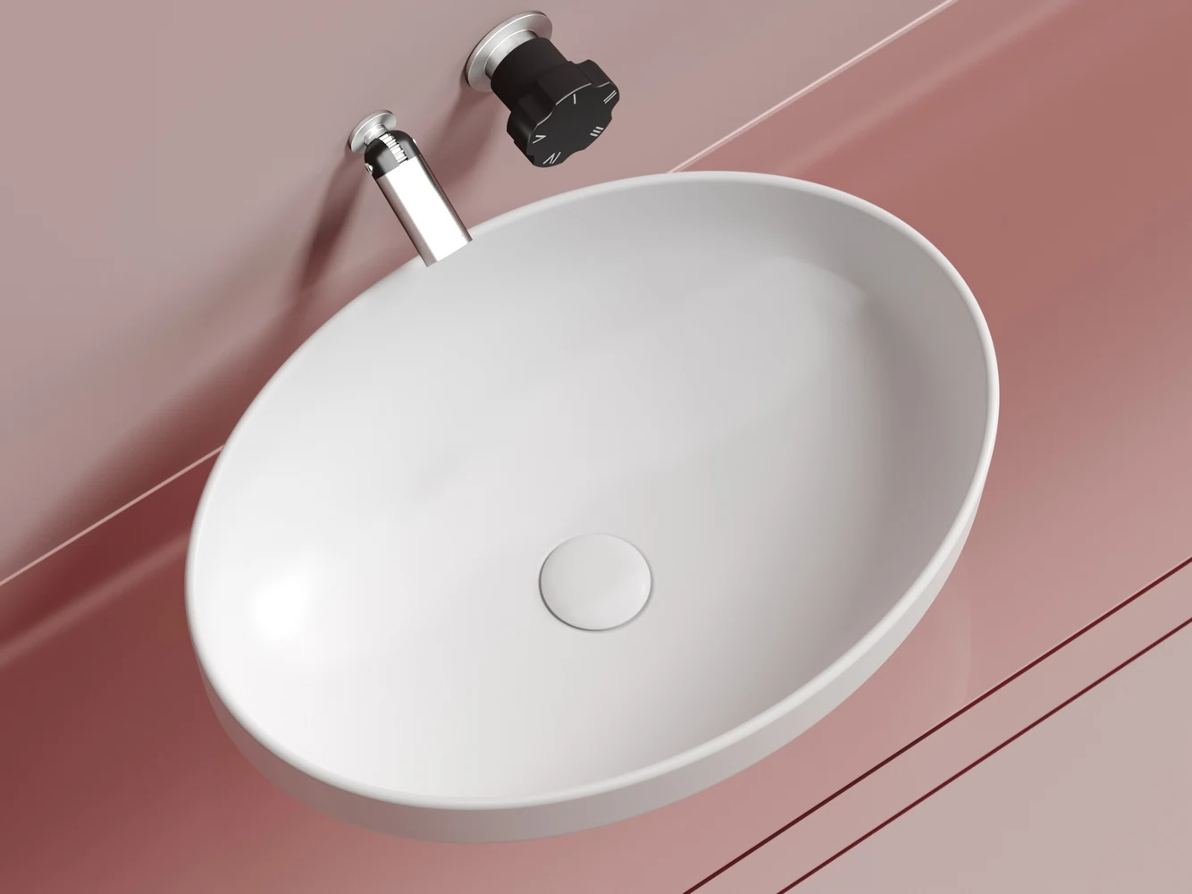 Изображение товара Умывальник чашa накладная овальная белая матовая Element 502x363 мм