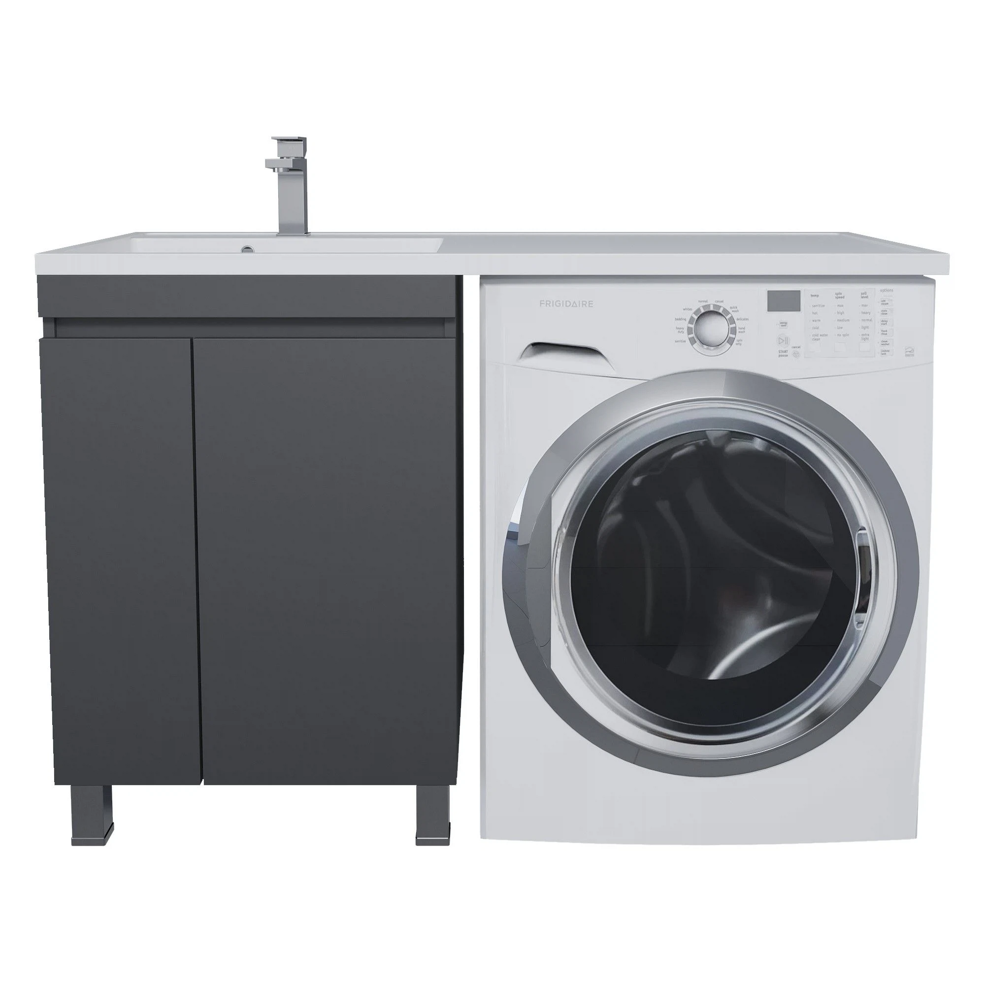 Изображение товара Тумба с раковиной Uperwood Magenta 60/120 см напольная черная с дверцами