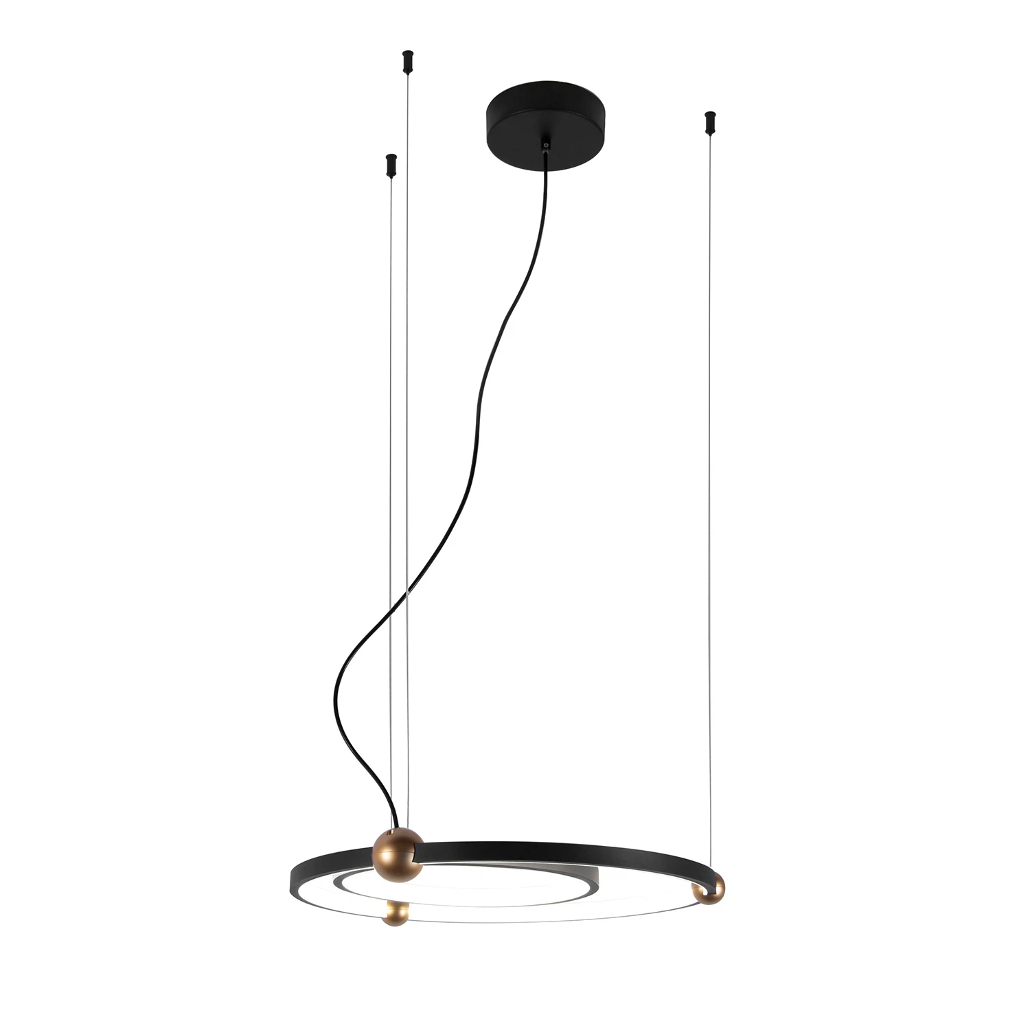 Изображение товара Подвесная люстра по коллекции Tornado с металлическими кольцами и LED освещением