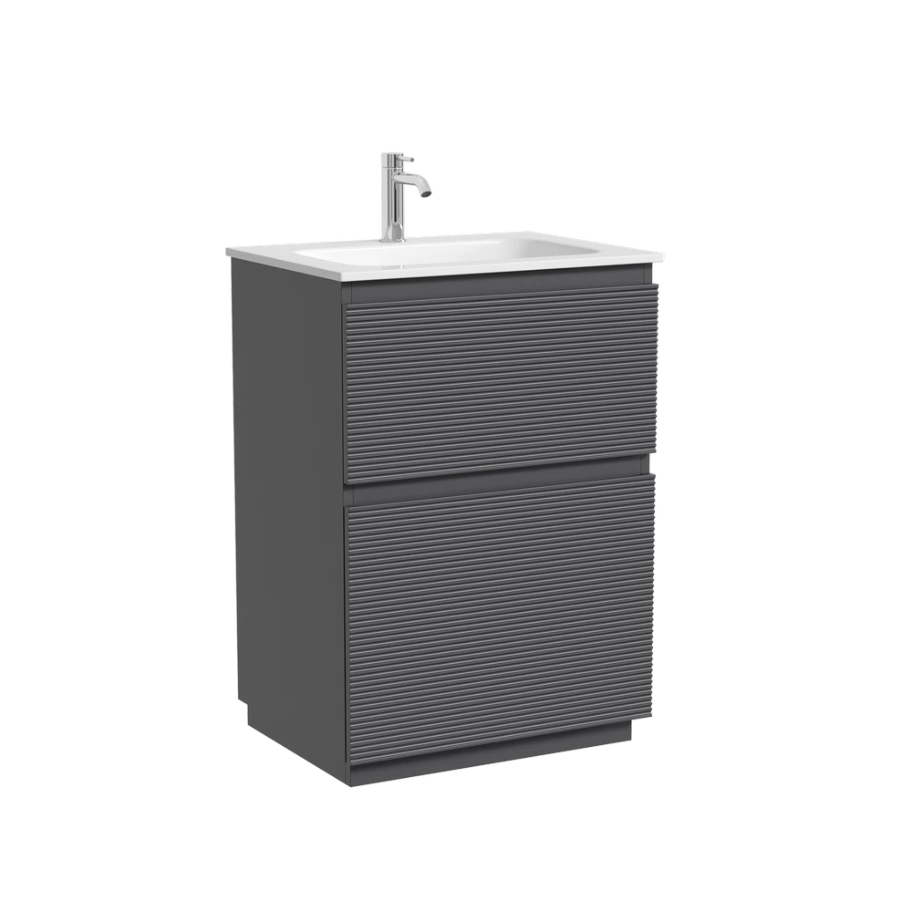 Изображение товара Тумба напольная SANCOS Folk Floor с двумя ящиками Grey soft 590х445х850