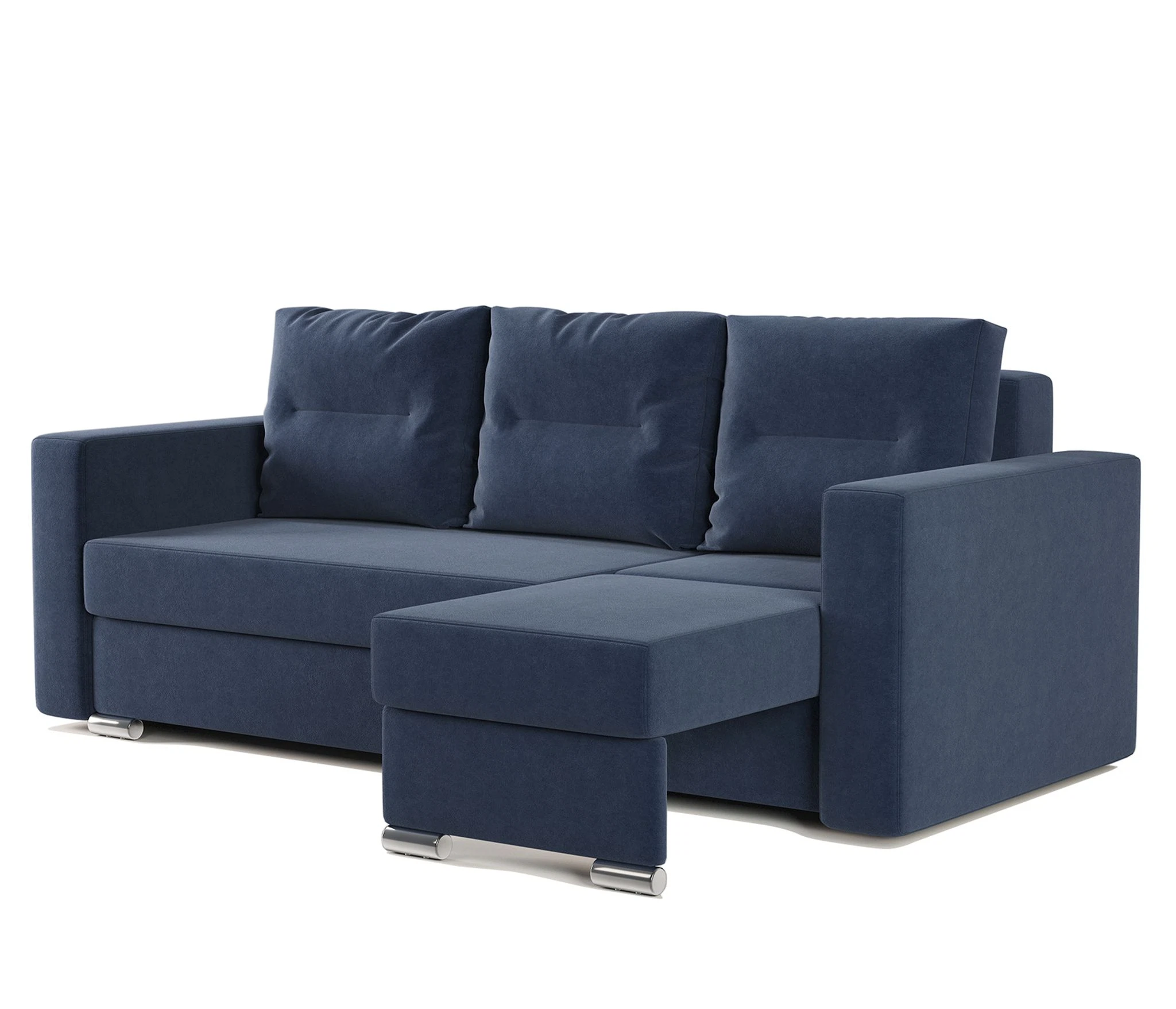 Изображение товара Угловой диван трансформер Рио правый велюр Ультра миднайт 237х102 см