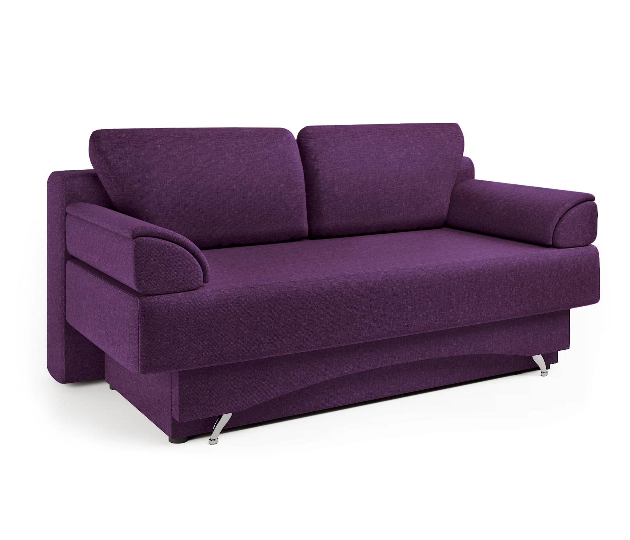 Изображение товара Диван-кровать Евро 130 фиолетовый с вместительным ящиком и механизмом еврокнижка