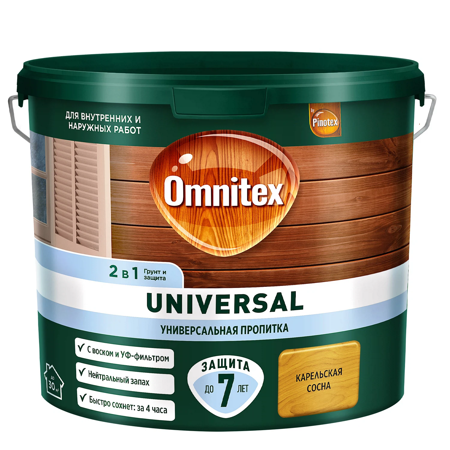 Изображение товара Универсальная пропитка для древесины 2 в 1 PINOTEX Universal карельская сосна 2,5л