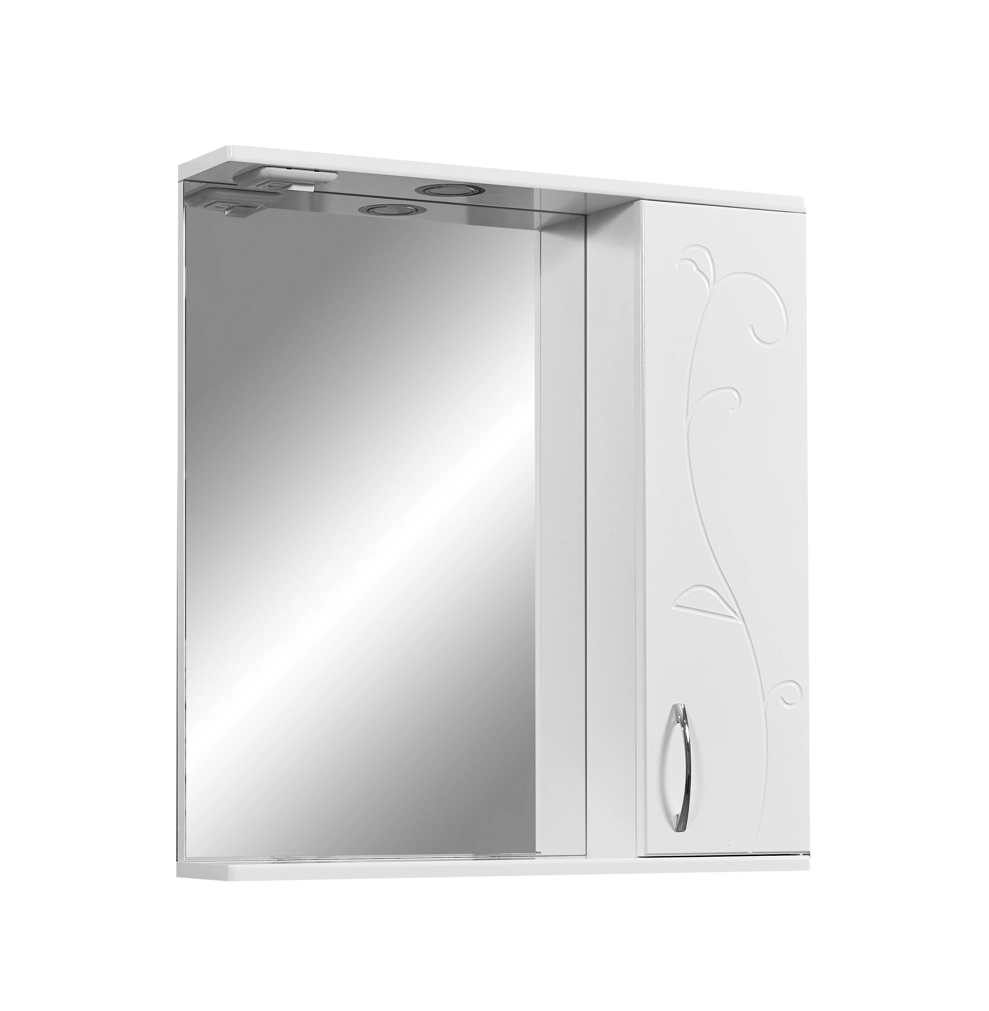 Изображение товара Зеркало-шкаф Фантазия 65/С белое Stella Polar для ванной комнаты с подсветкой