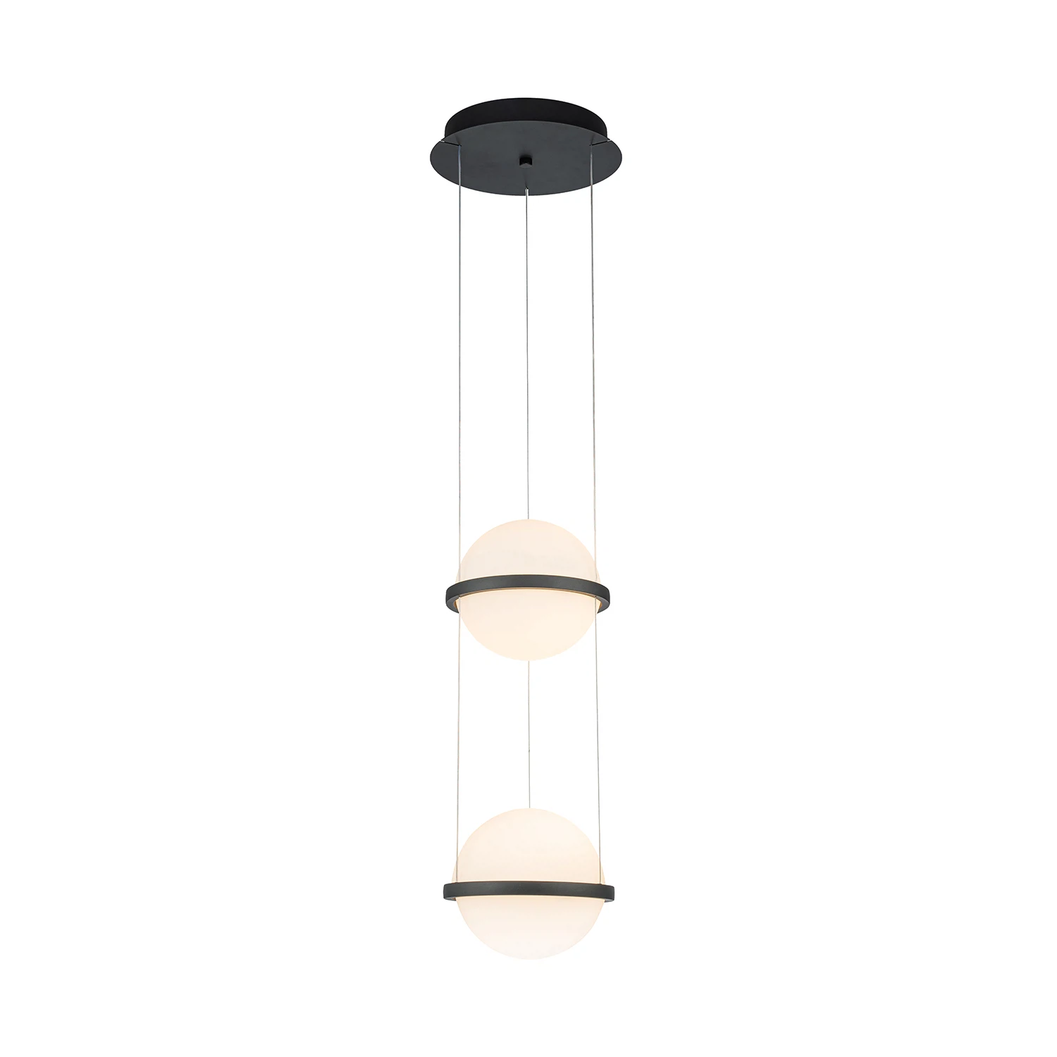 Изображение товара Подвесной светильник FAVOURITE Ringar 4502-2P с LED из стекла и металла, черный