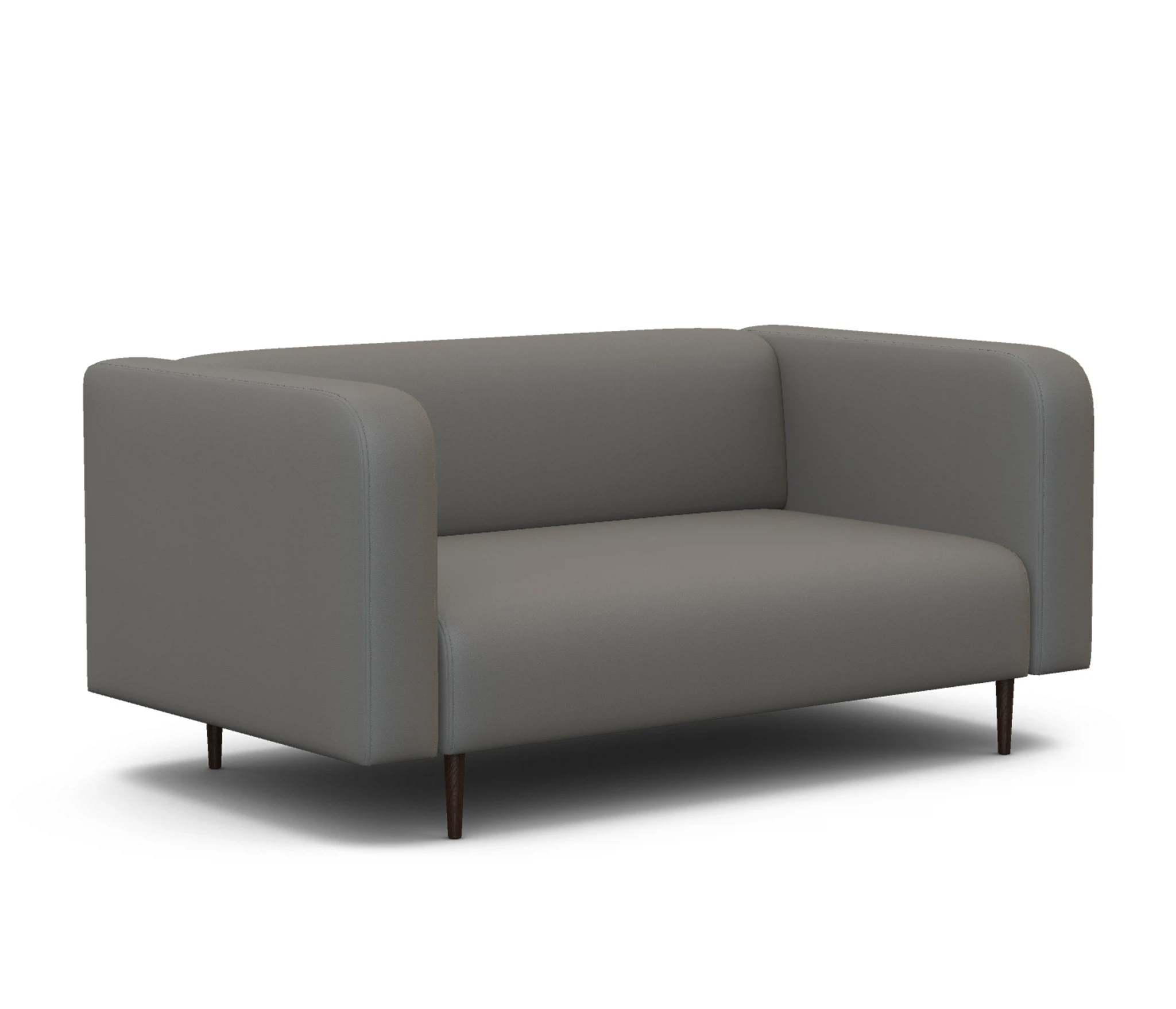 Изображение товара Диван офисный Акцент из экокожи светло-коричневый стильный и комфортный