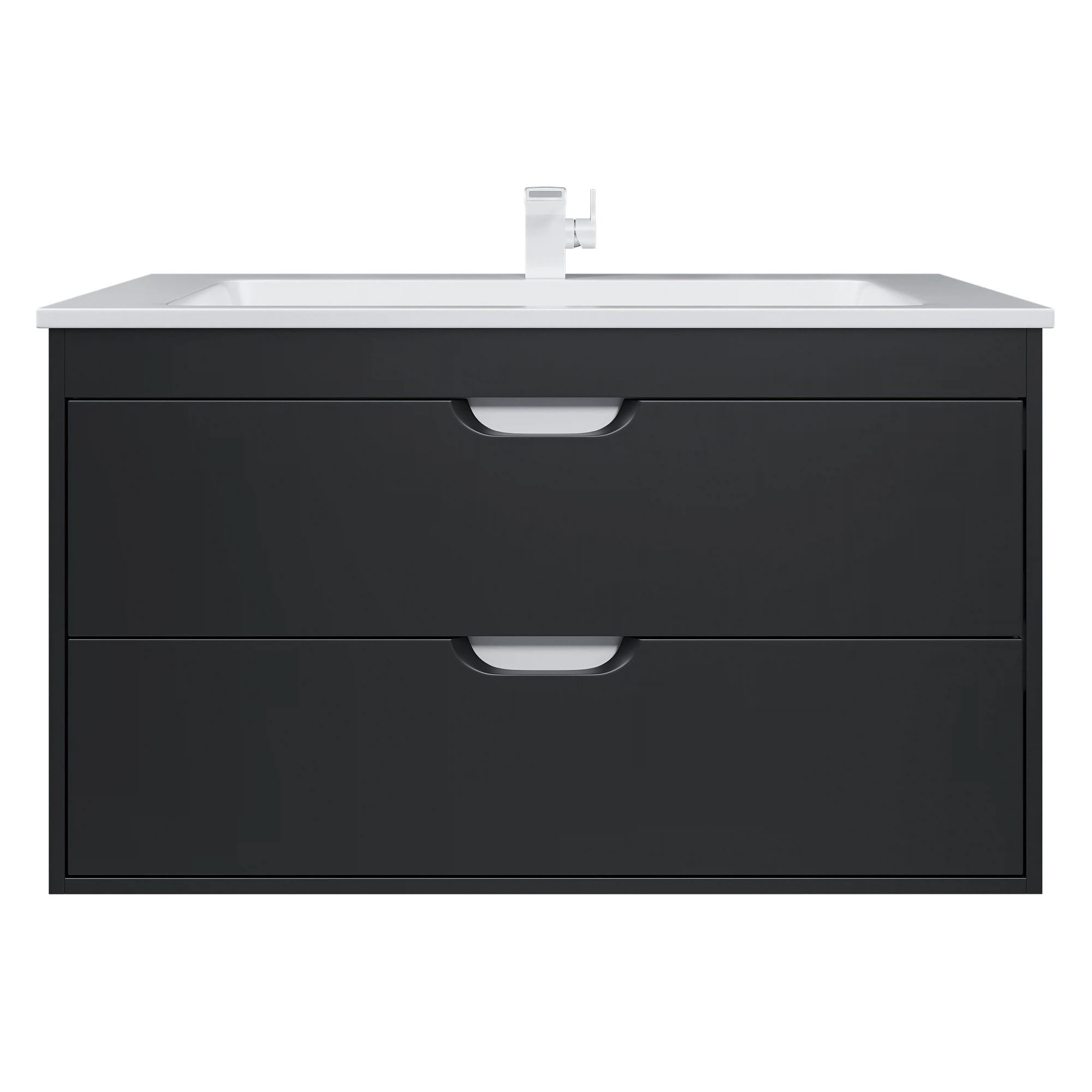 Изображение товара Подвесная тумба под раковину Uperwood Modul 95х44,4х55 см черная матовая